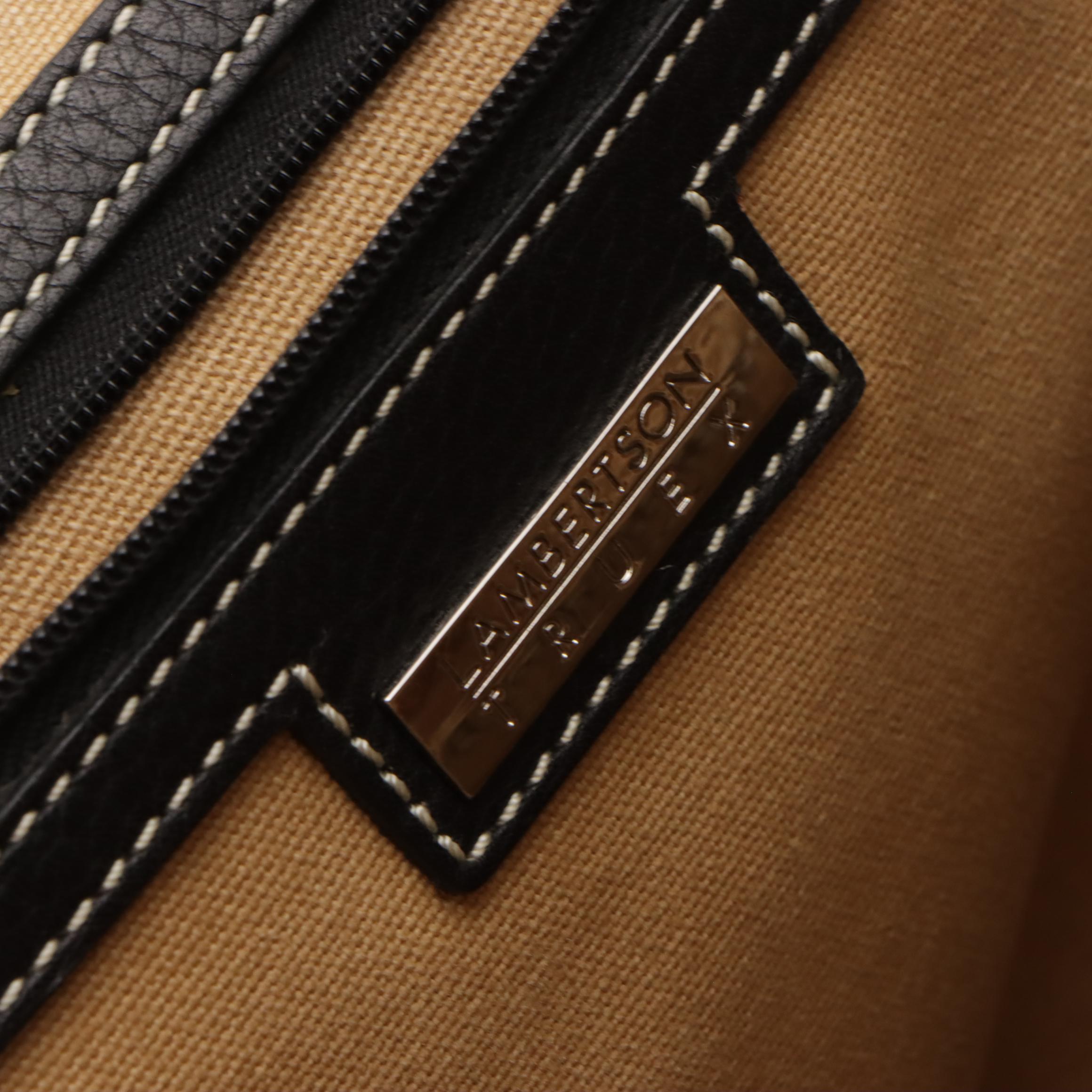 Lambertson Truex and Jill. E. Front-Flap Briefcase Bags in Black Grained Leather