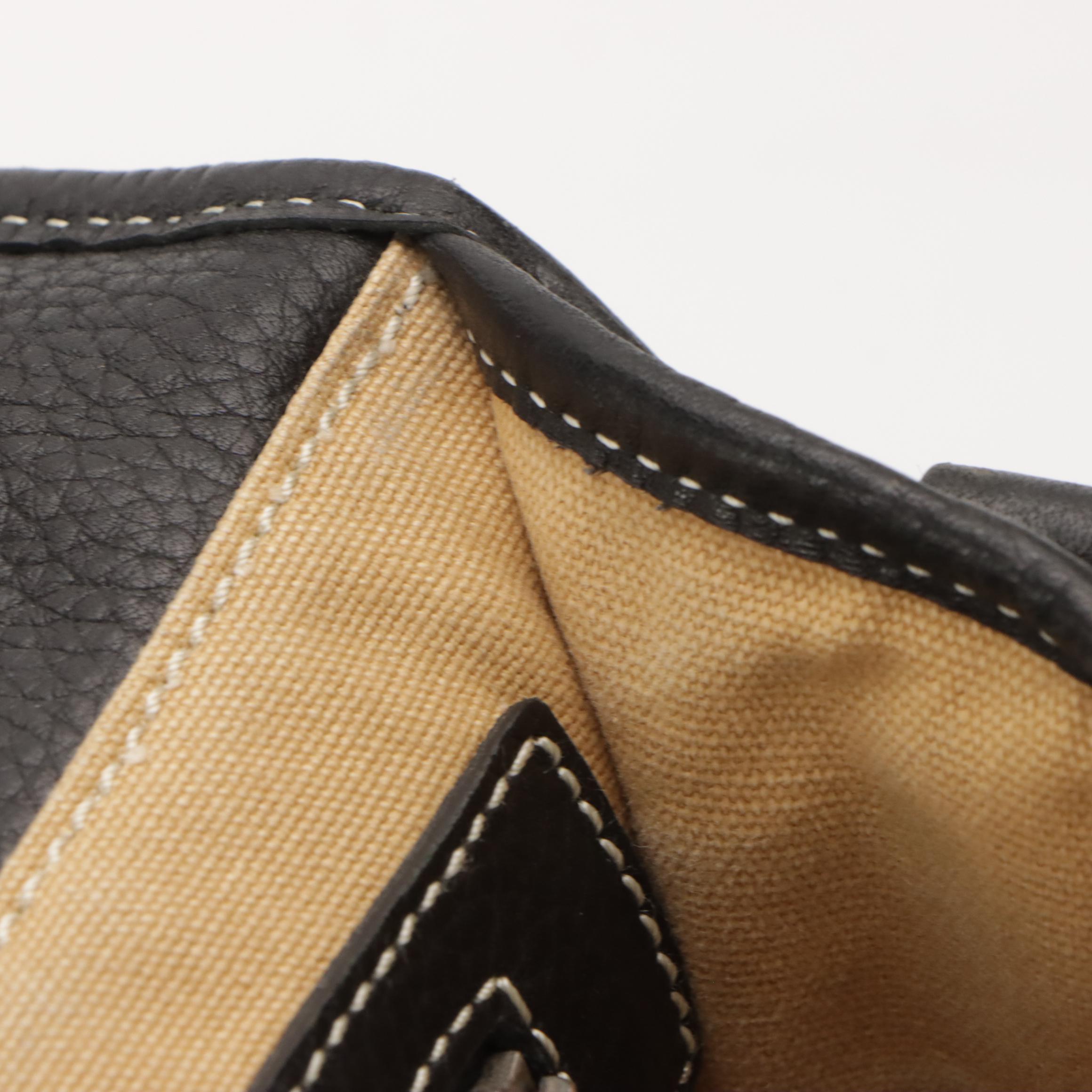 Lambertson Truex and Jill. E. Front-Flap Briefcase Bags in Black Grained Leather