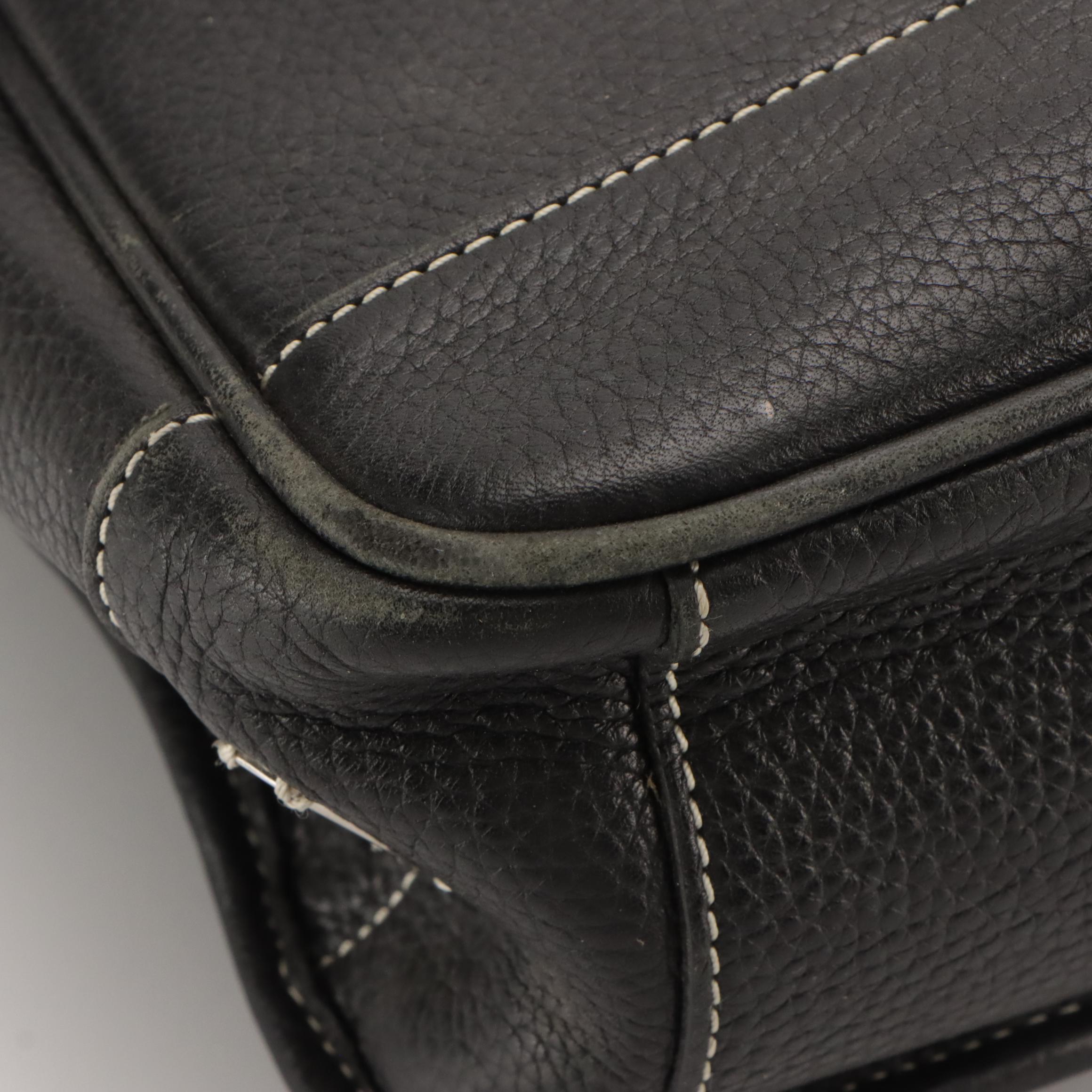Lambertson Truex and Jill. E. Front-Flap Briefcase Bags in Black Grained Leather