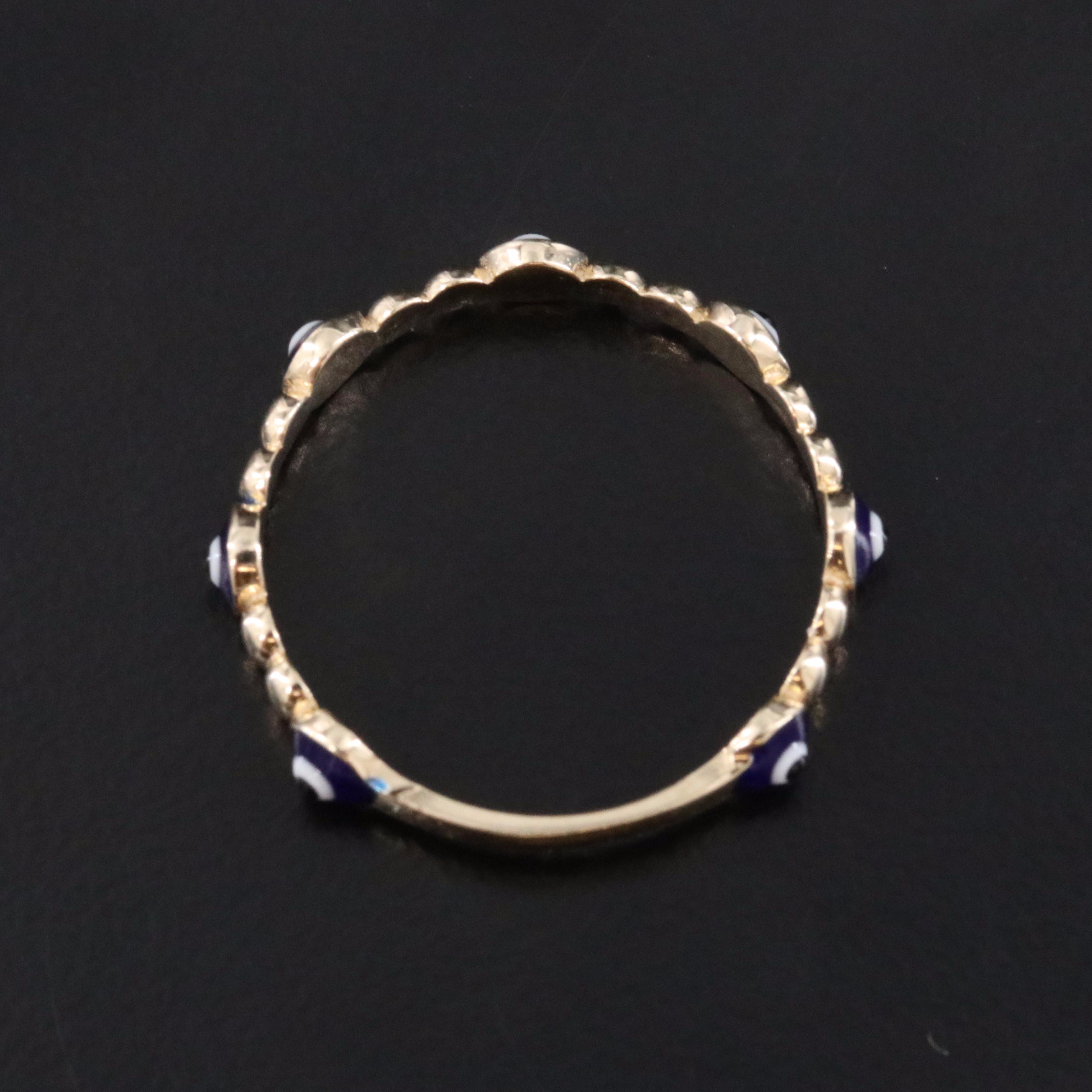 14K Enamel Evil Eye Ring