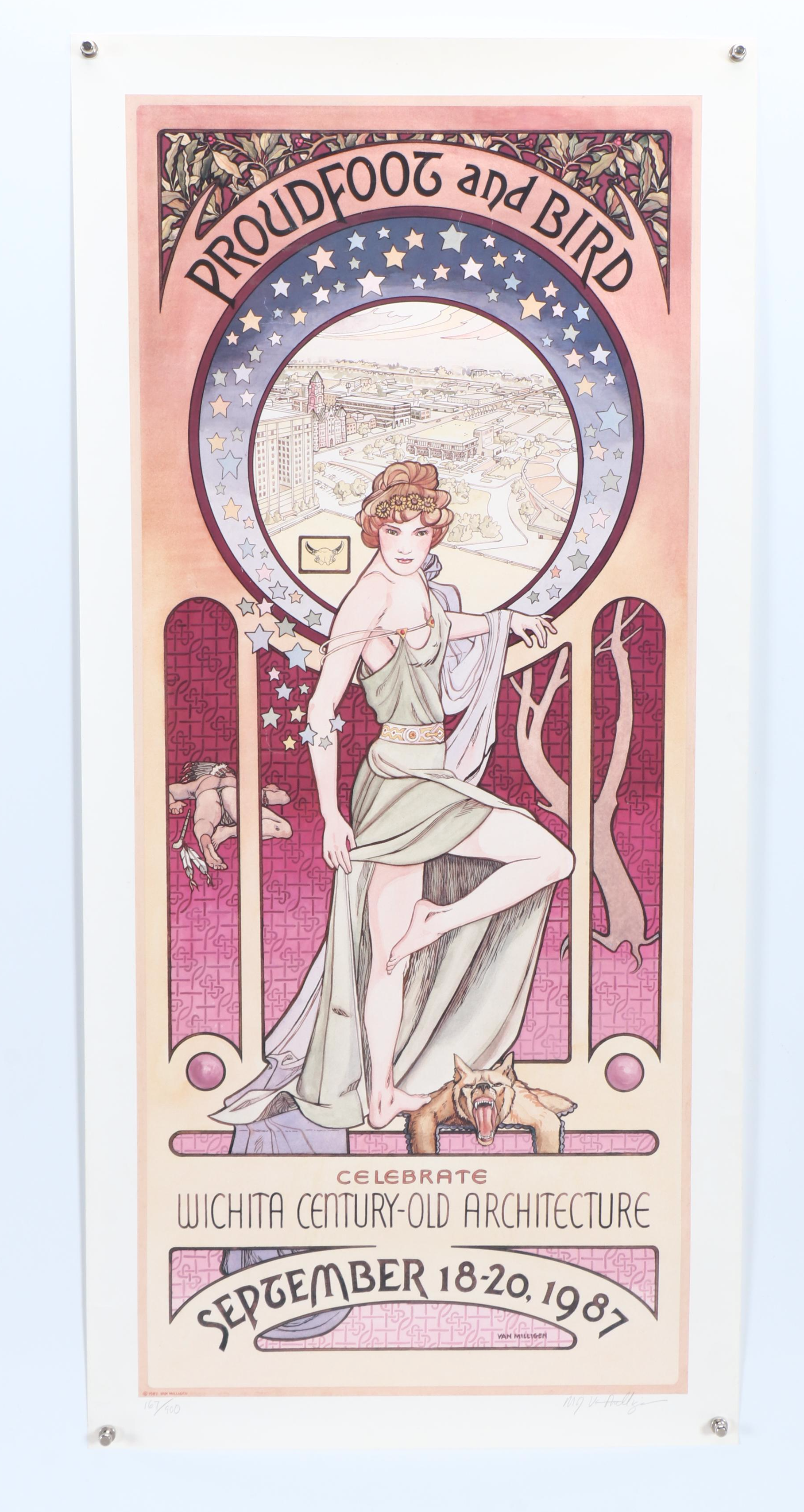 Art Nouveau Proudfoot & Bird Lithograph with Deere & Mansur Co. Lithograph