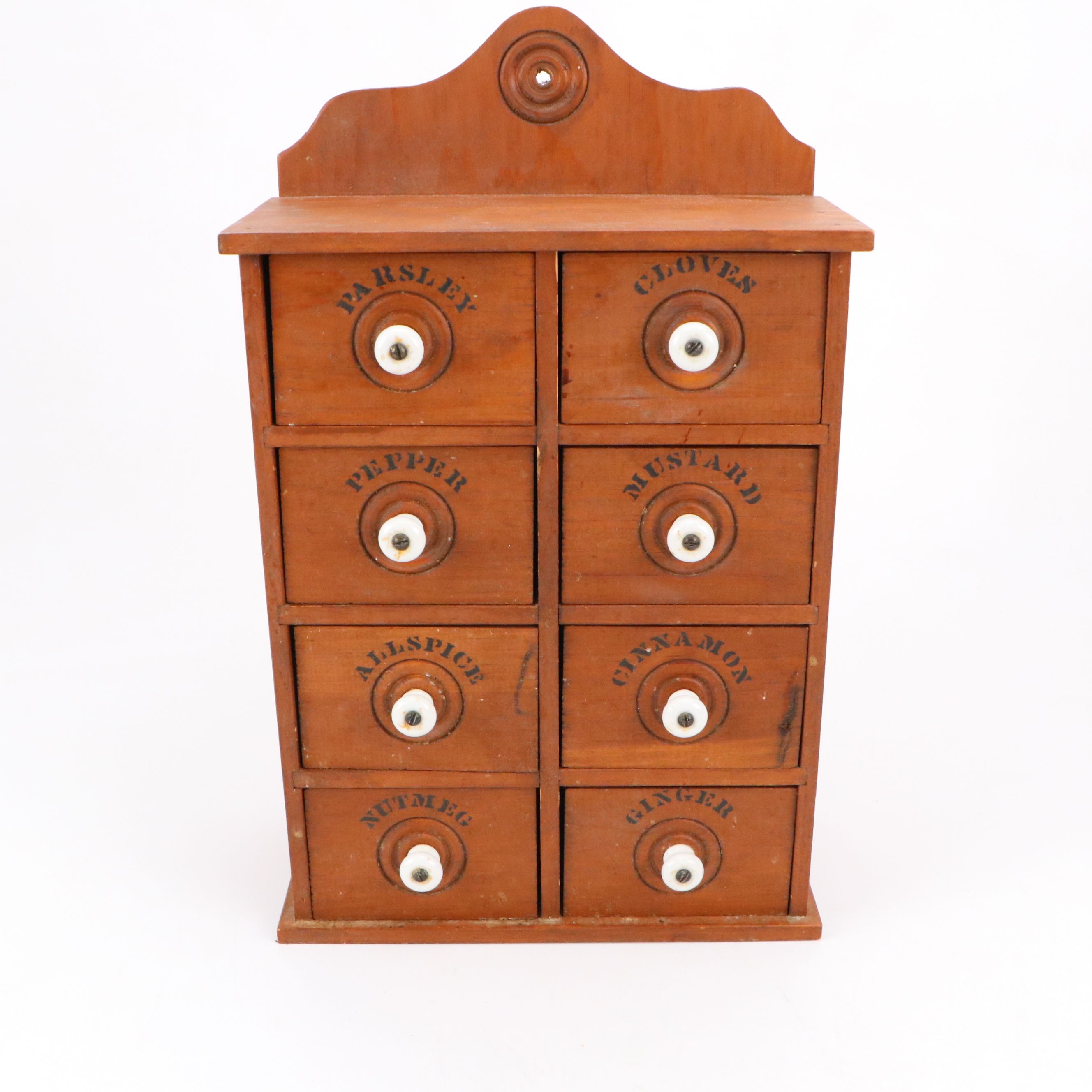 Vintage Wooden Spice Cabinet and Wooden Box