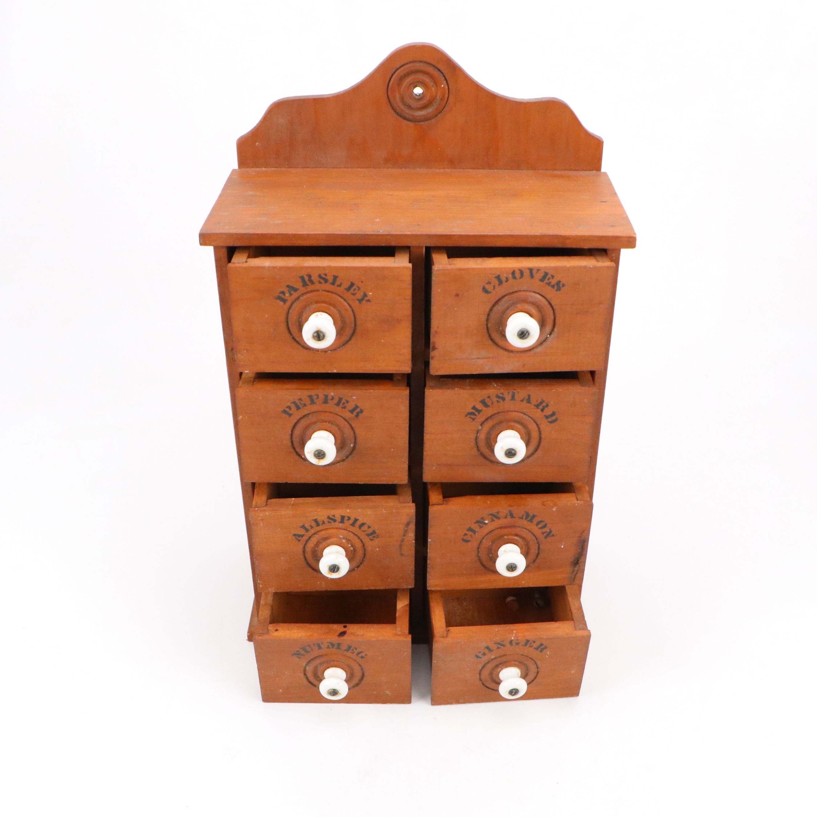 Vintage Wooden Spice Cabinet and Wooden Box