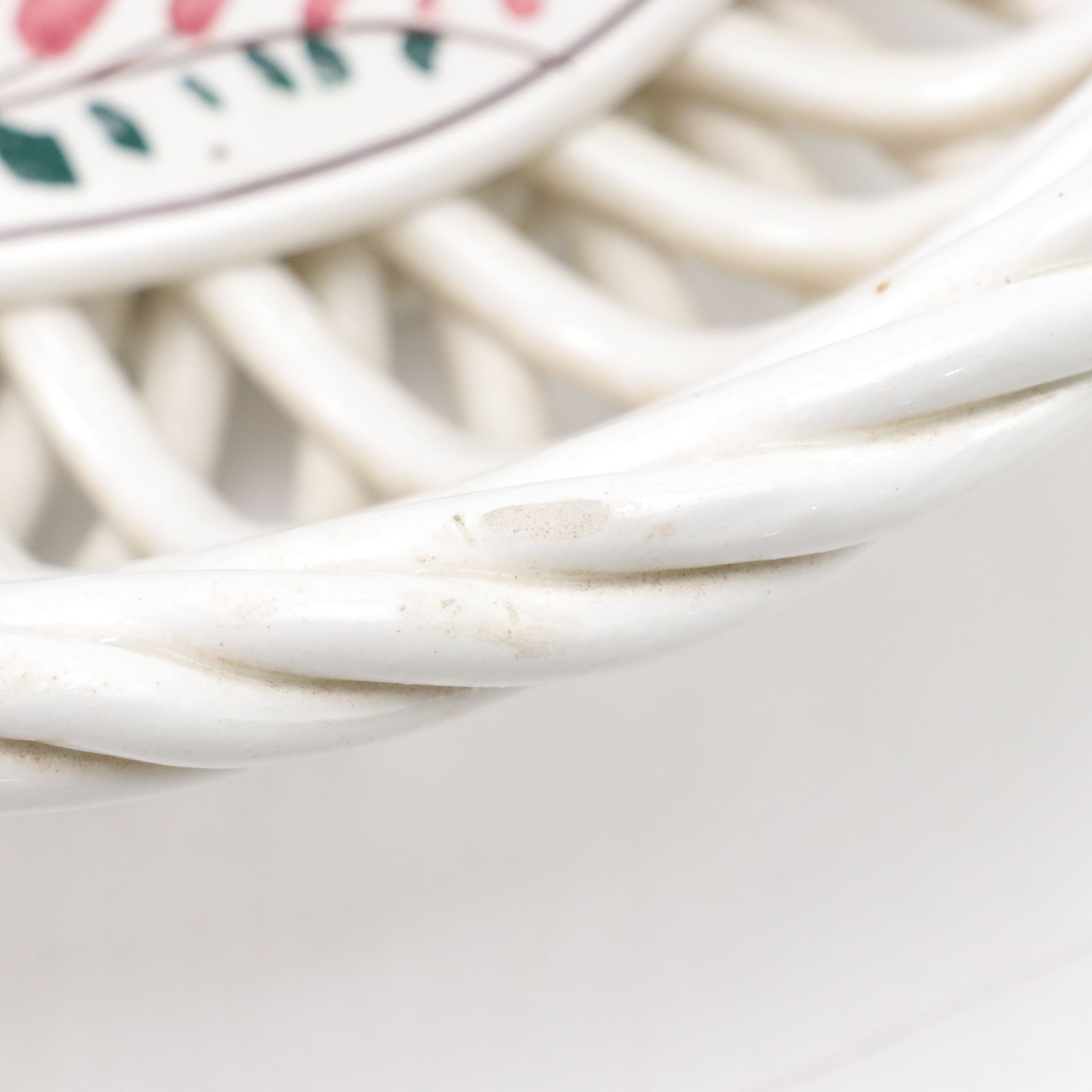 Kispert Hungarian Ceramic Basket with Other European Ceramics, Late 20th Century