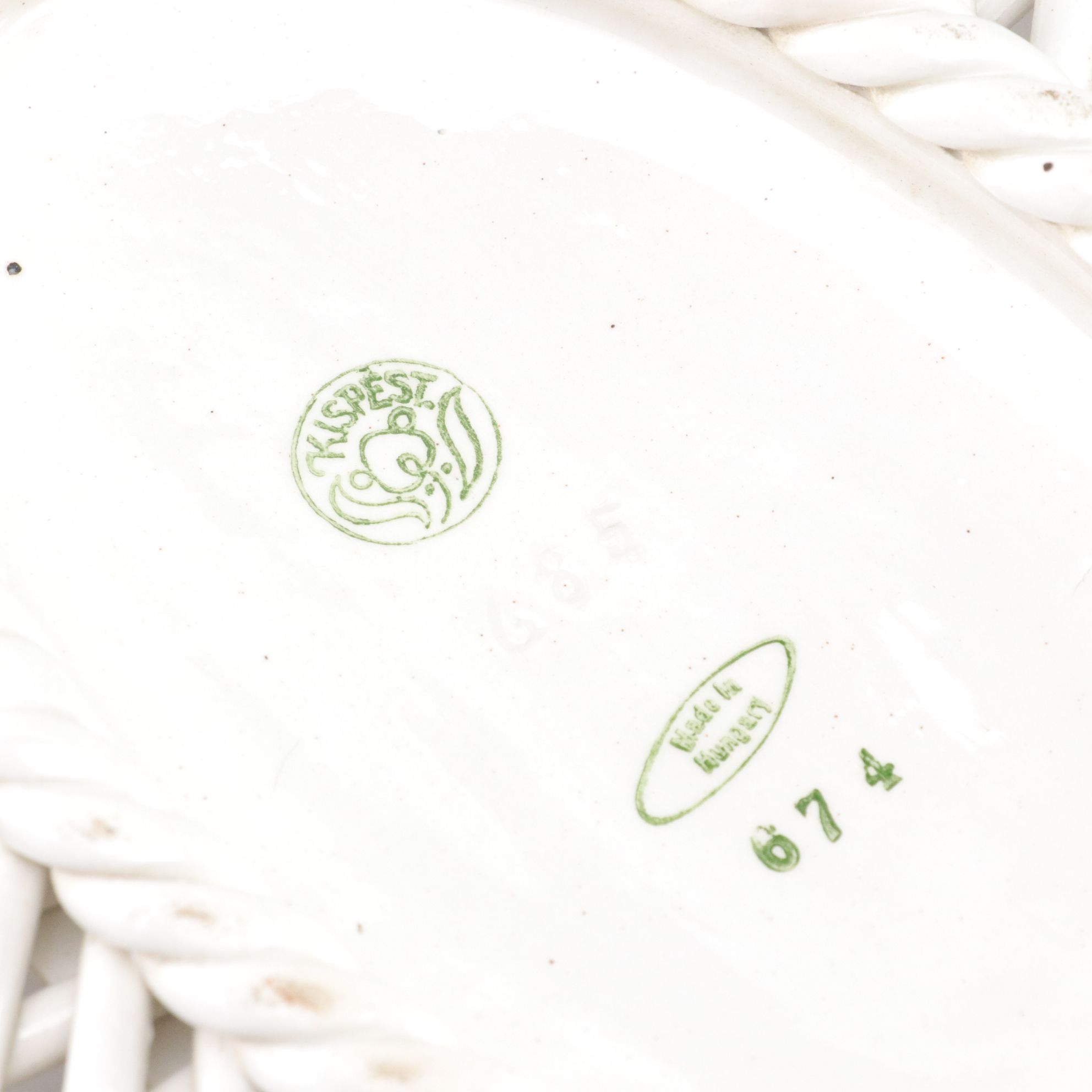 Kispert Hungarian Ceramic Basket with Other European Ceramics, Late 20th Century