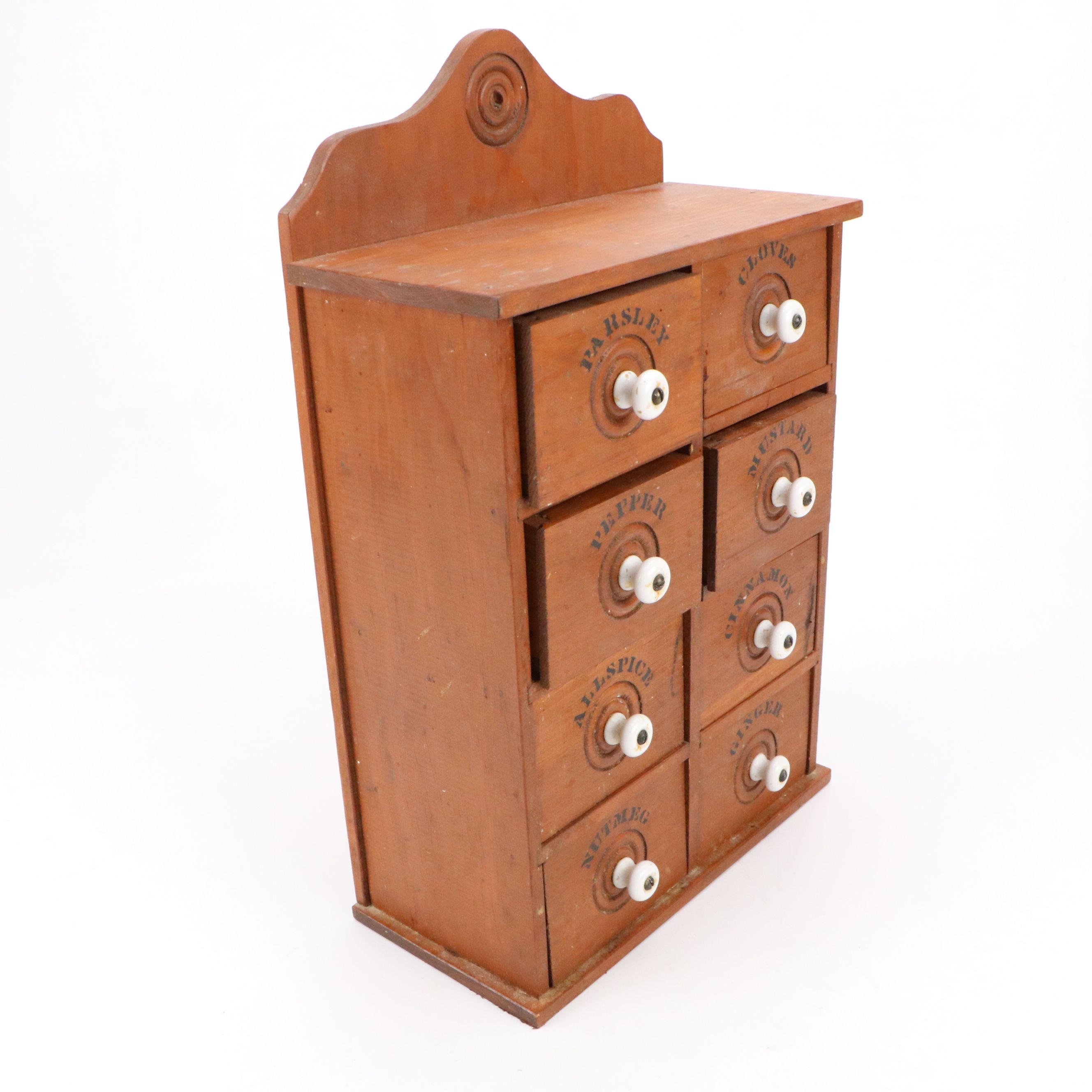 Vintage Wooden Spice Cabinet and Wooden Box