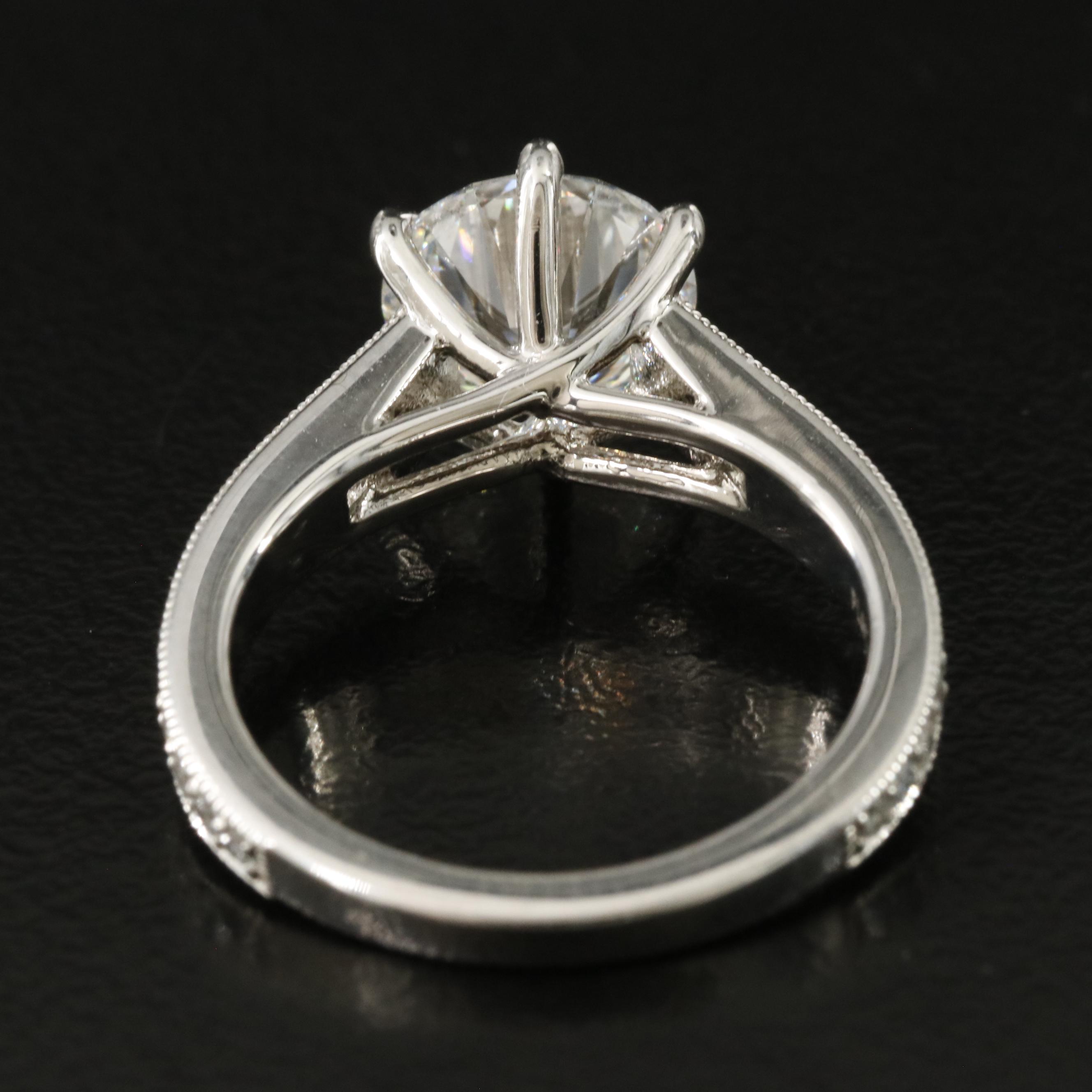 Platinum 2.74 CTW Lab Grown Diamond Ring with Online IGI Report