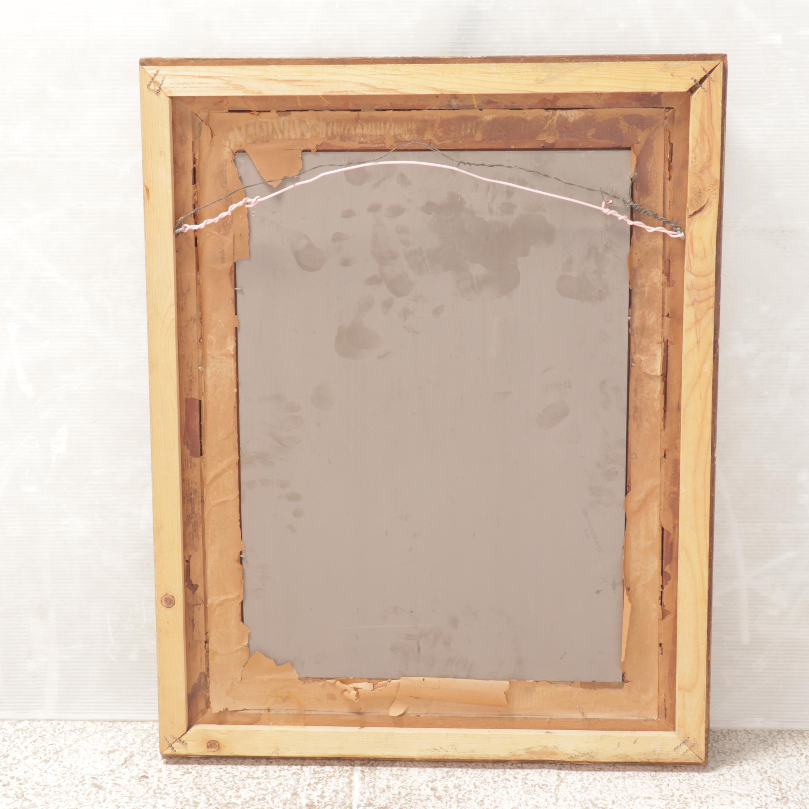 Victorian Style Giltwood and Gesso Acanthus Leaf Wide Frame Wall Mirror