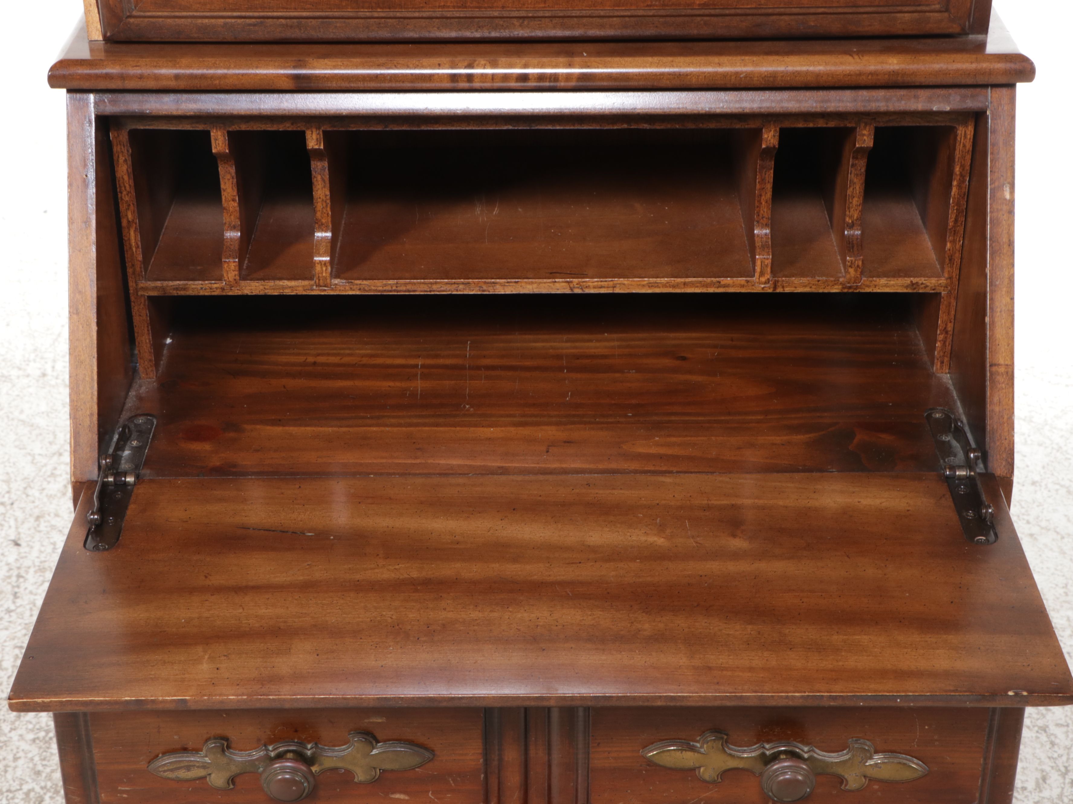 Traditional Style Illuminated Mahogany Slant Front Secretary Desk