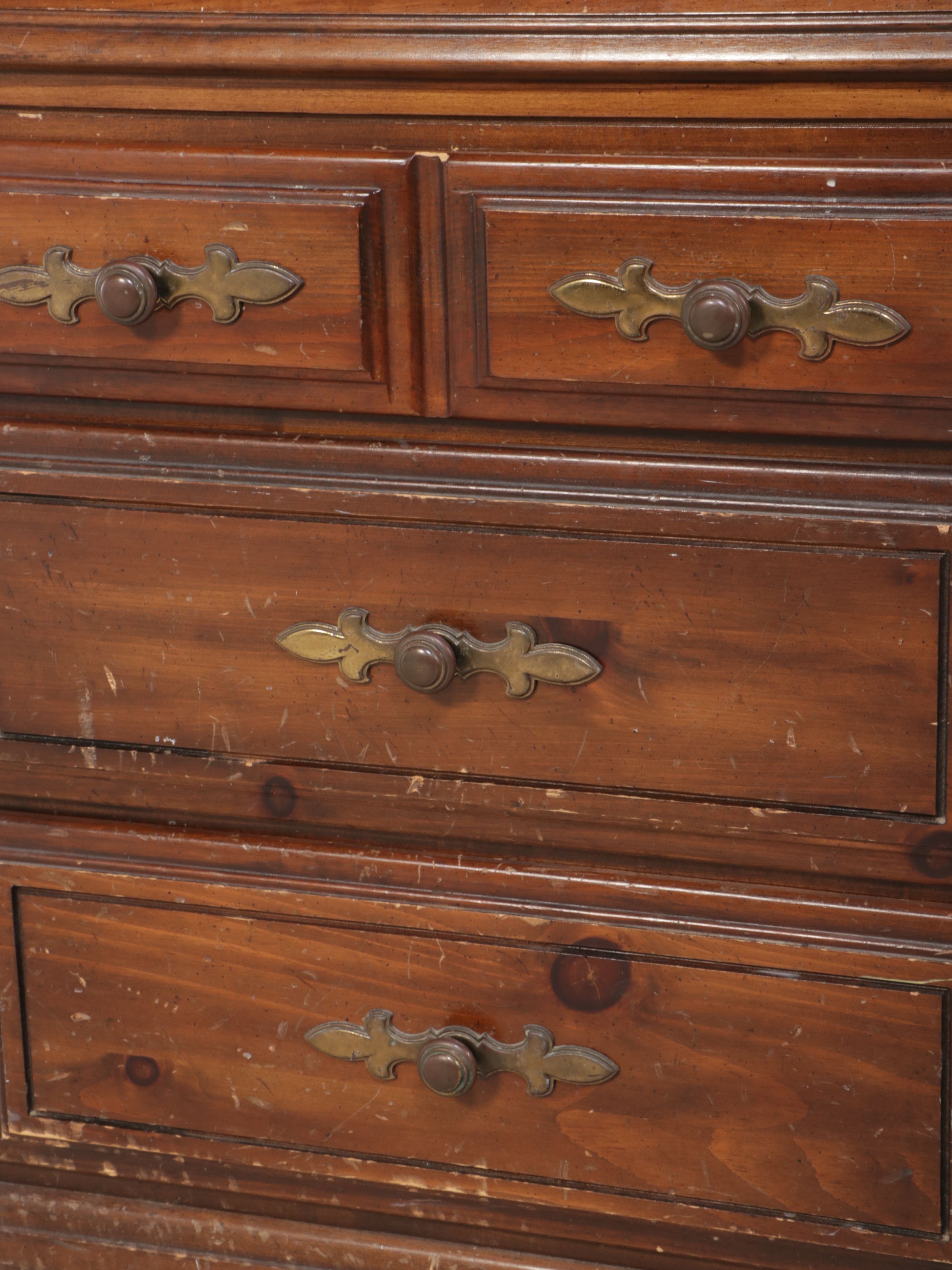 Traditional Style Illuminated Mahogany Slant Front Secretary Desk