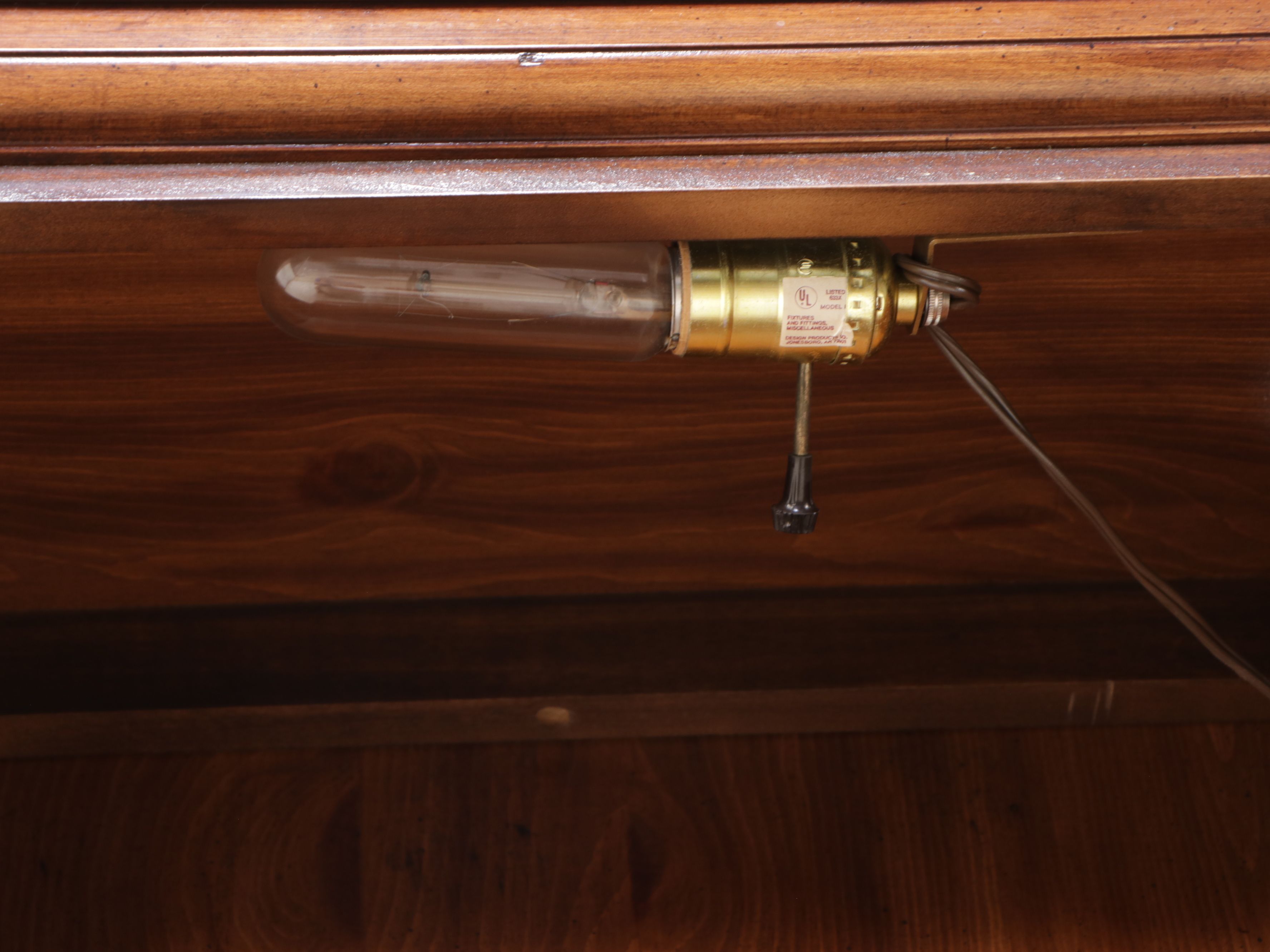 Traditional Style Illuminated Mahogany Slant Front Secretary Desk