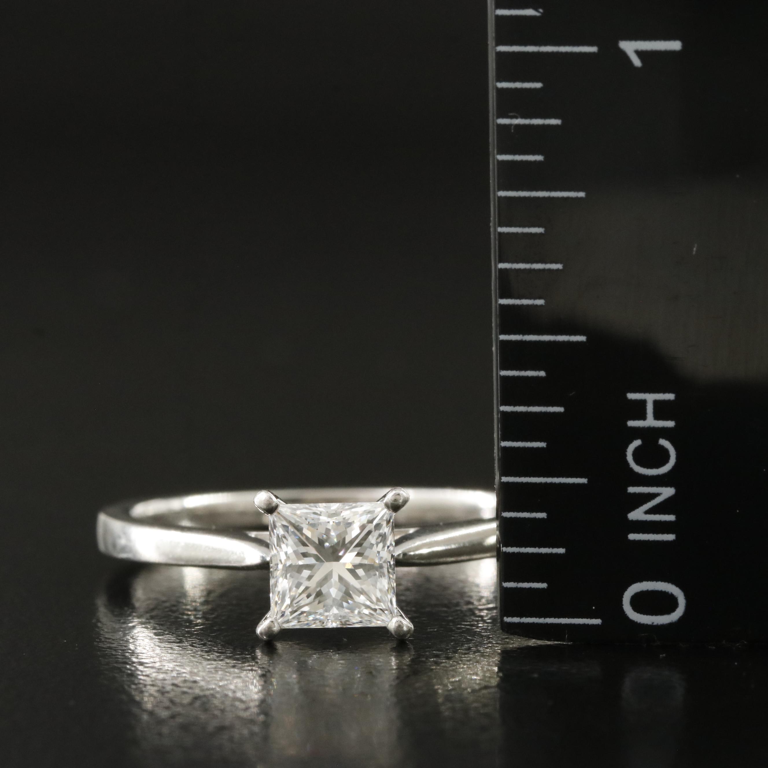 Platinum 1.02 CT Diamond Solitaire Ring with GIA Online Report