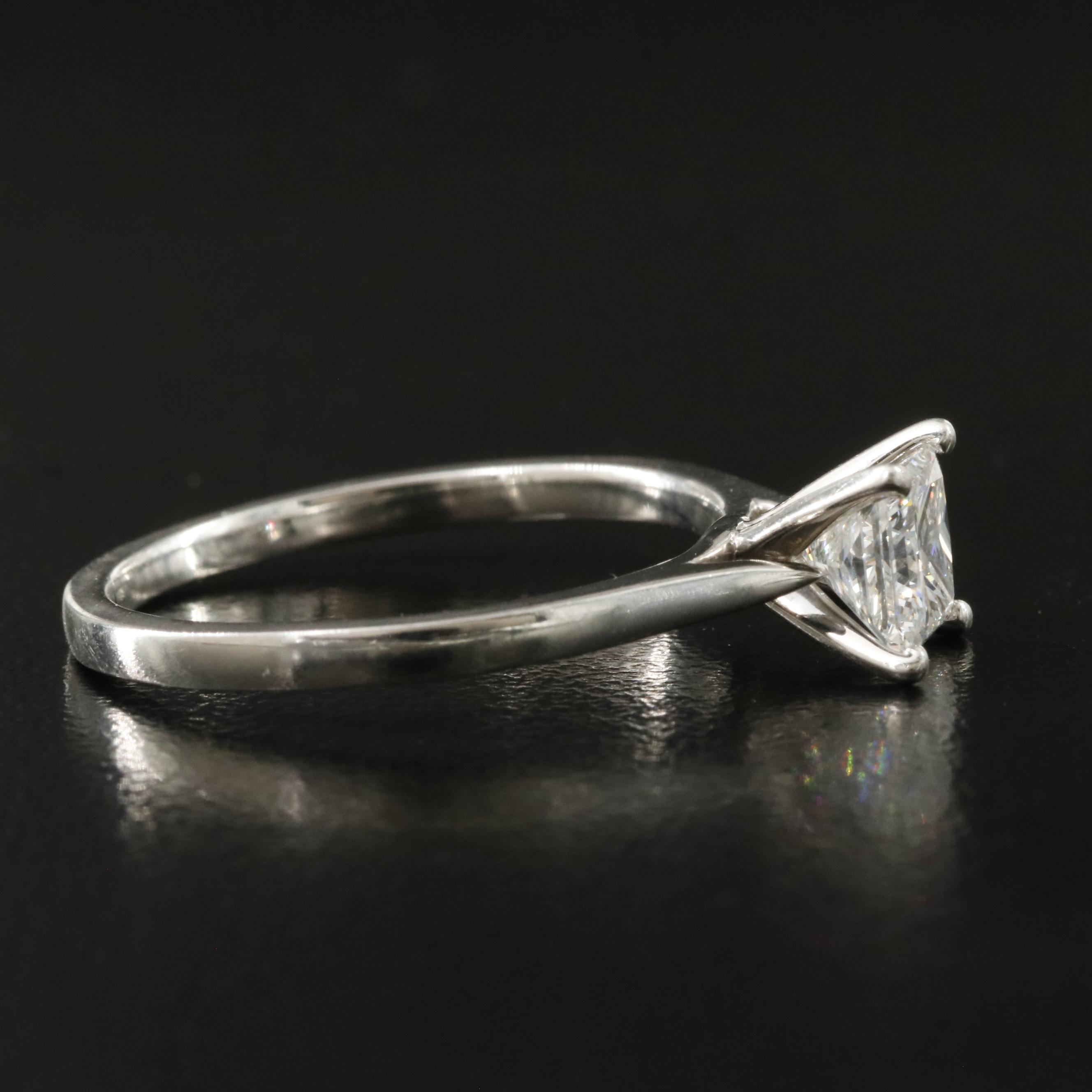 Platinum 1.02 CT Diamond Solitaire Ring with GIA Online Report