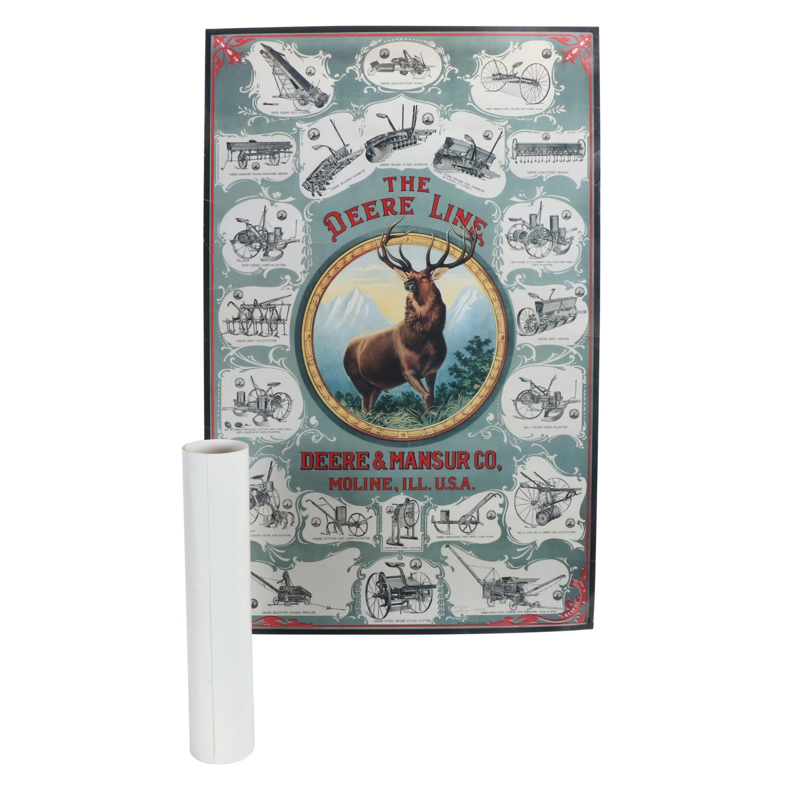 Art Nouveau Proudfoot & Bird Lithograph with Deere & Mansur Co. Lithograph