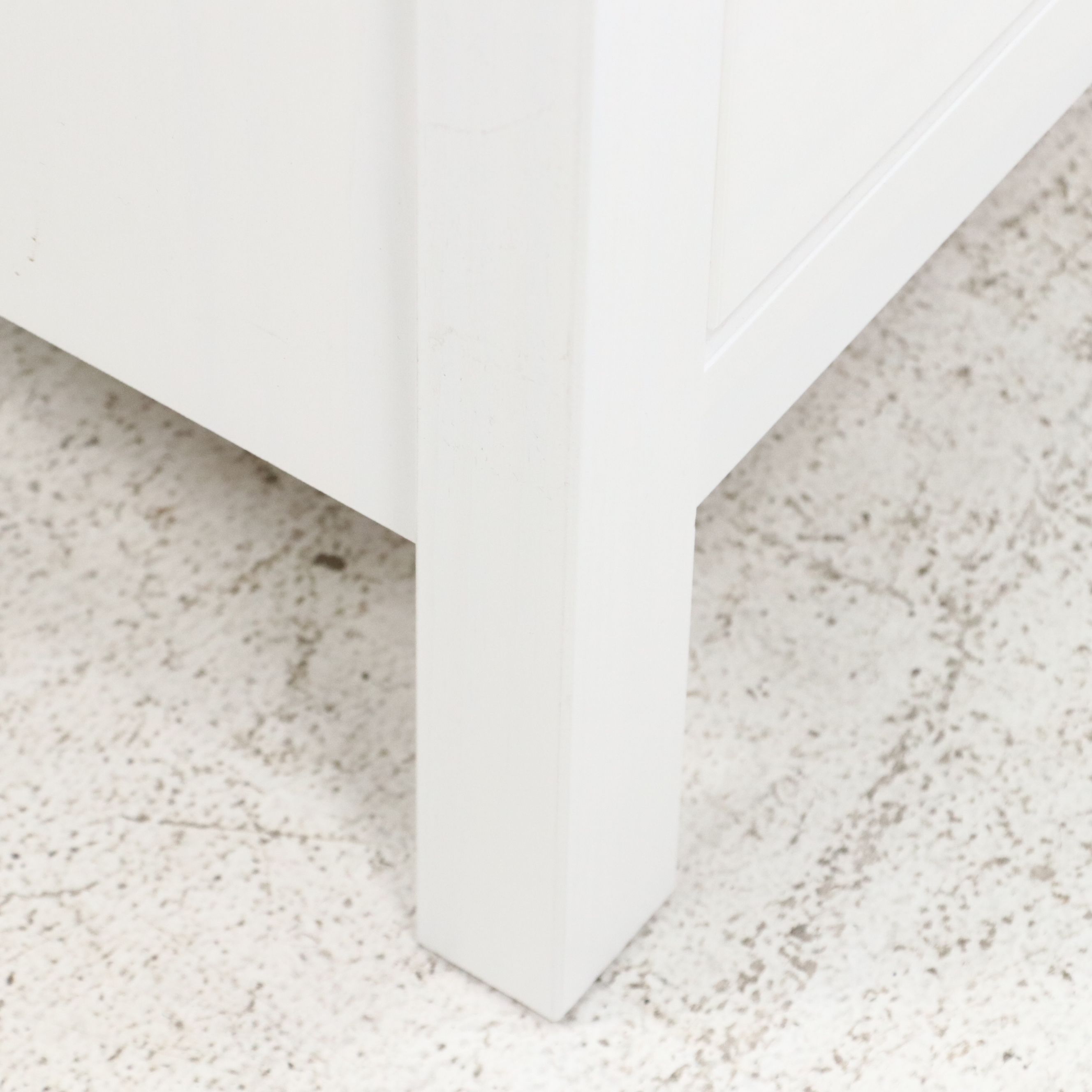 Two-Drawer White Painted Wood Nightstand