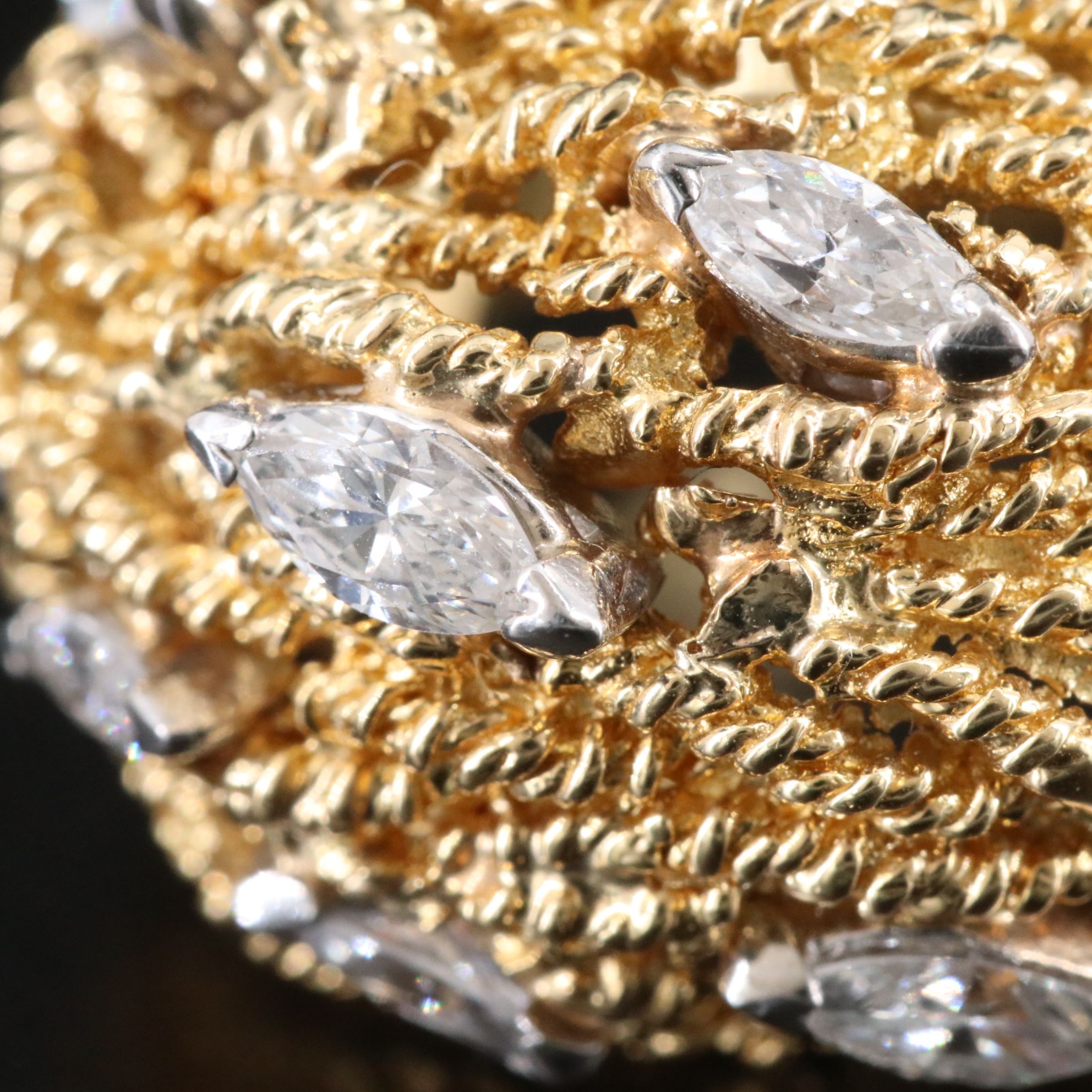 18K 0.96 CTW Diamond Rope Dome Ring