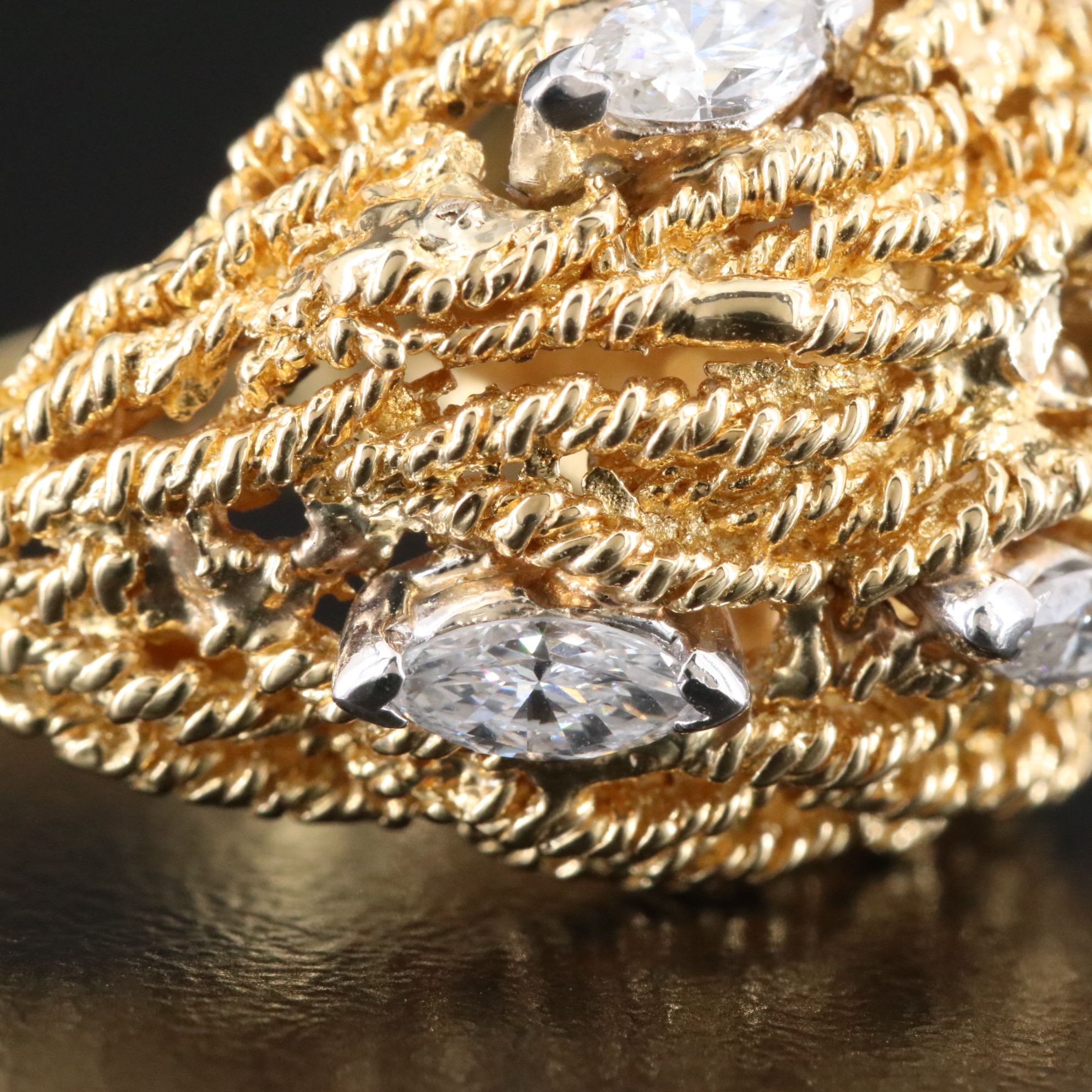 18K 0.96 CTW Diamond Rope Dome Ring