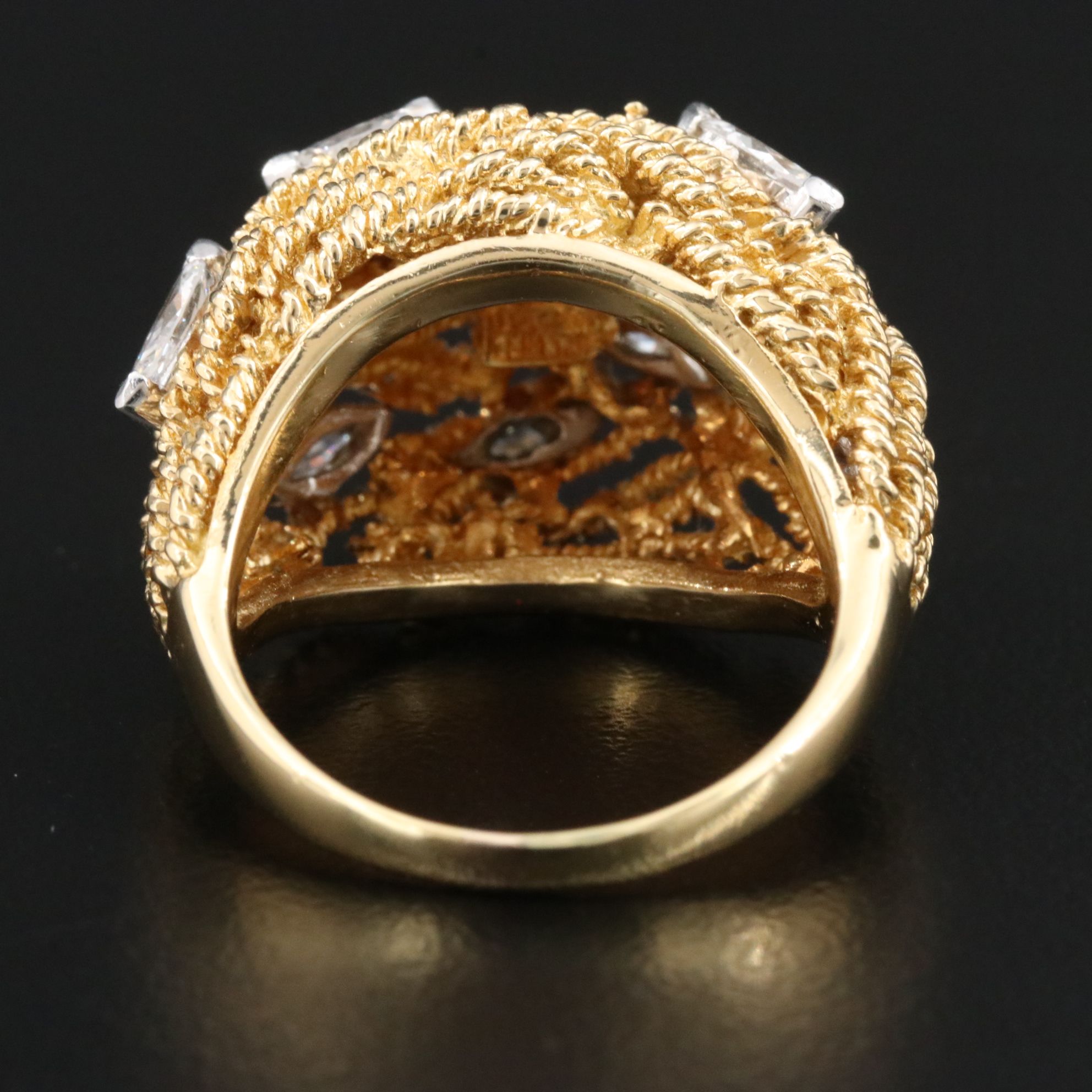 18K 0.96 CTW Diamond Rope Dome Ring