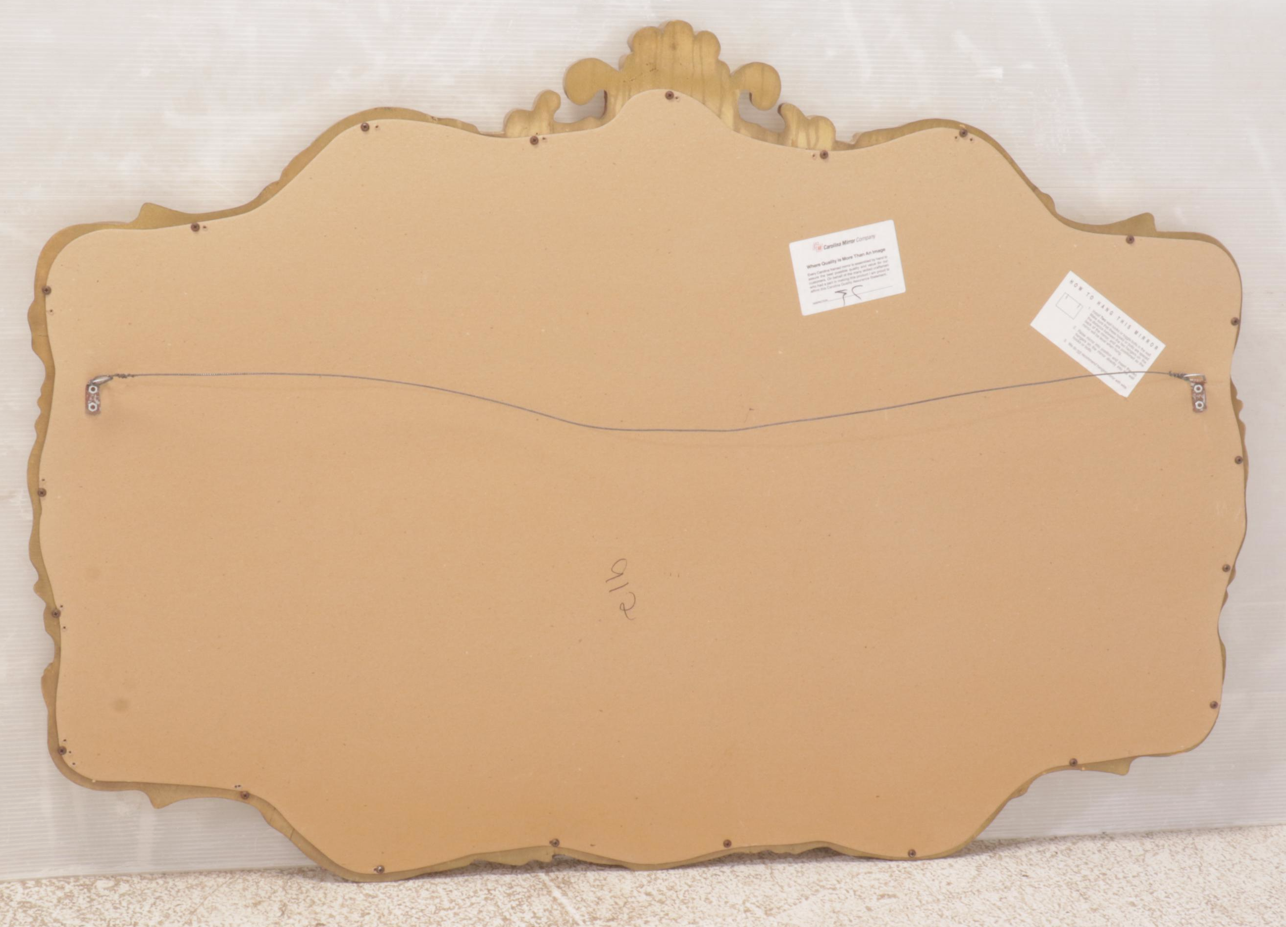 Carolina Mirror Company Rococo Style Giltwood Wall Mirror