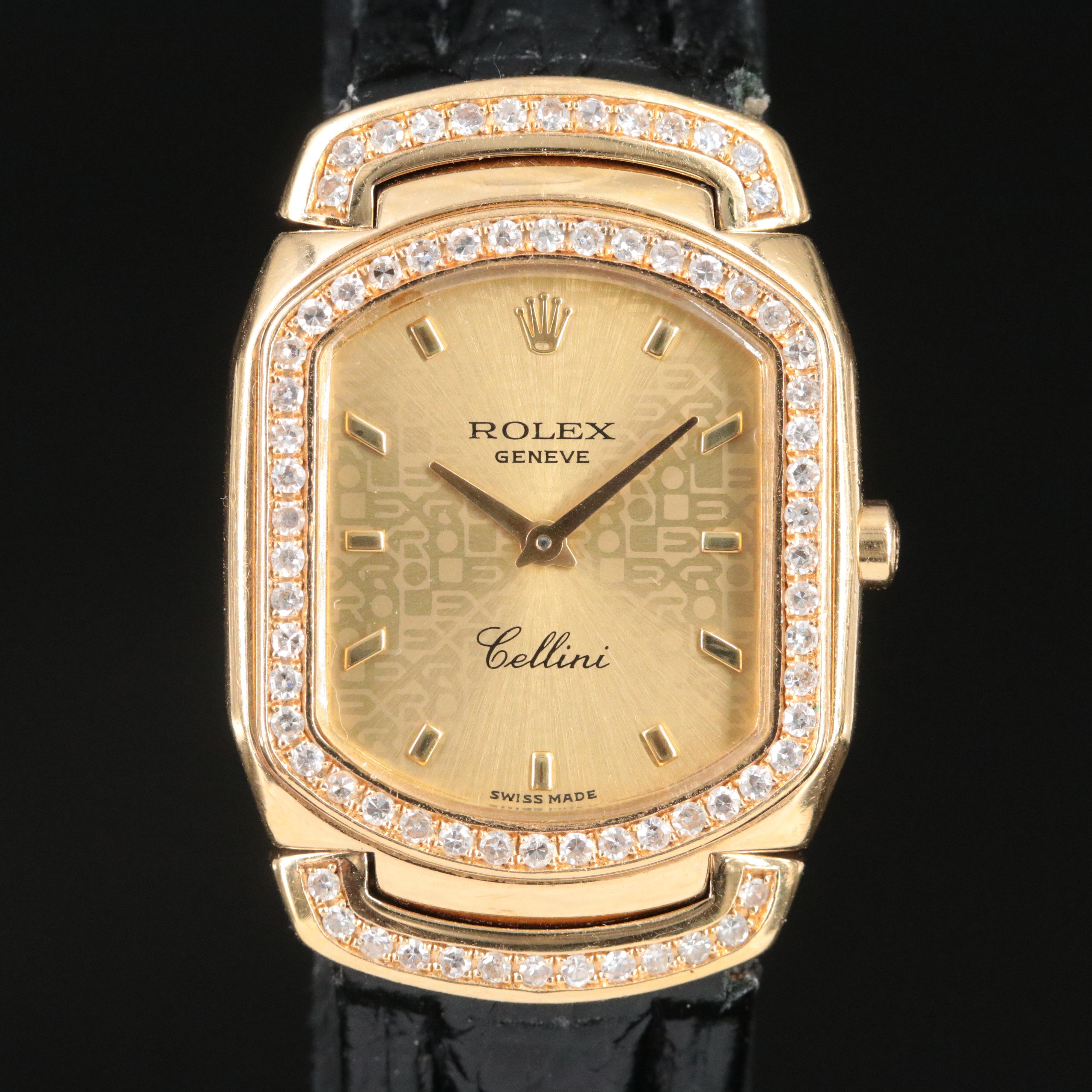 1991 Rolex Cellini 6631 Custom Diamond Quartz Watch