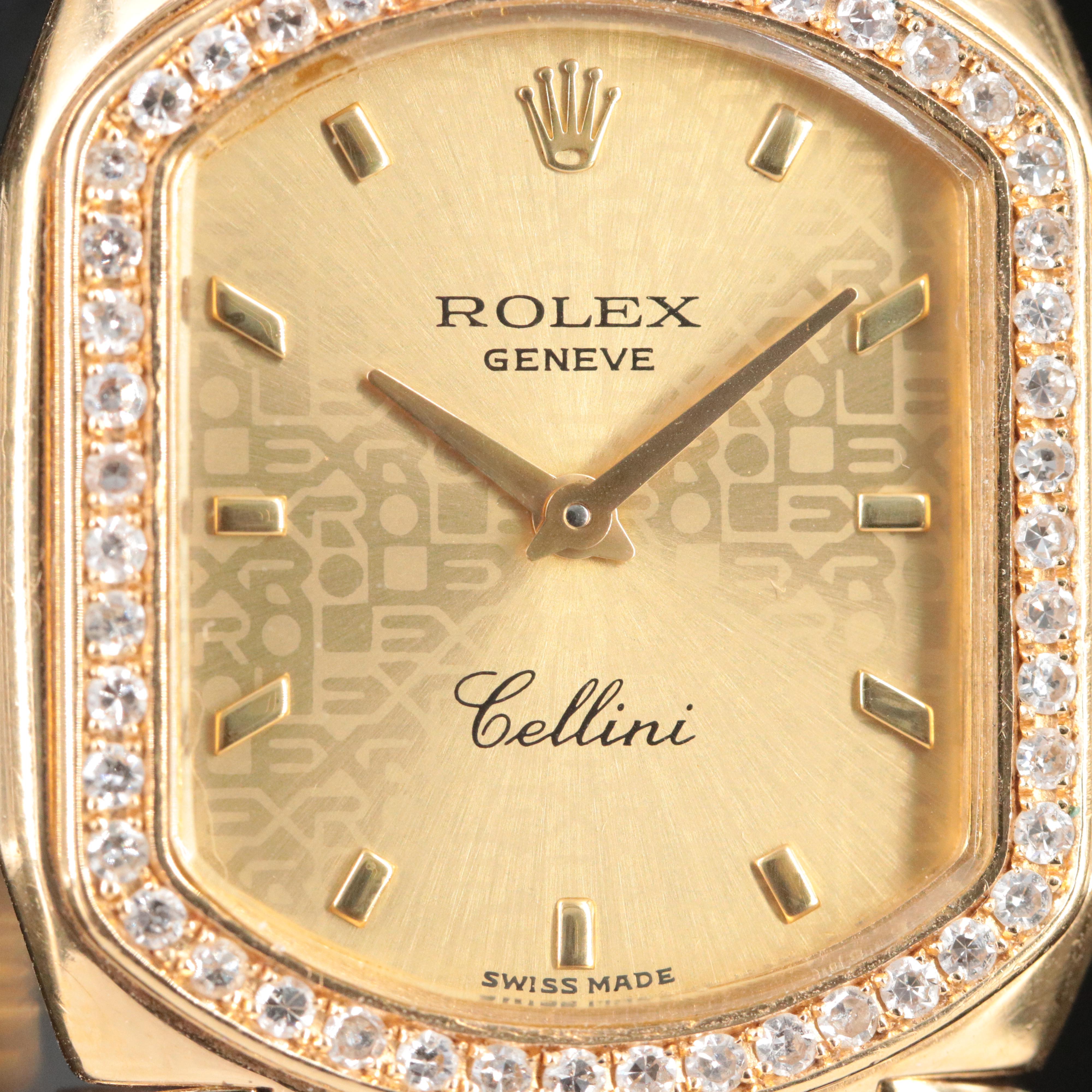 1991 Rolex Cellini 6631 Custom Diamond Quartz Watch