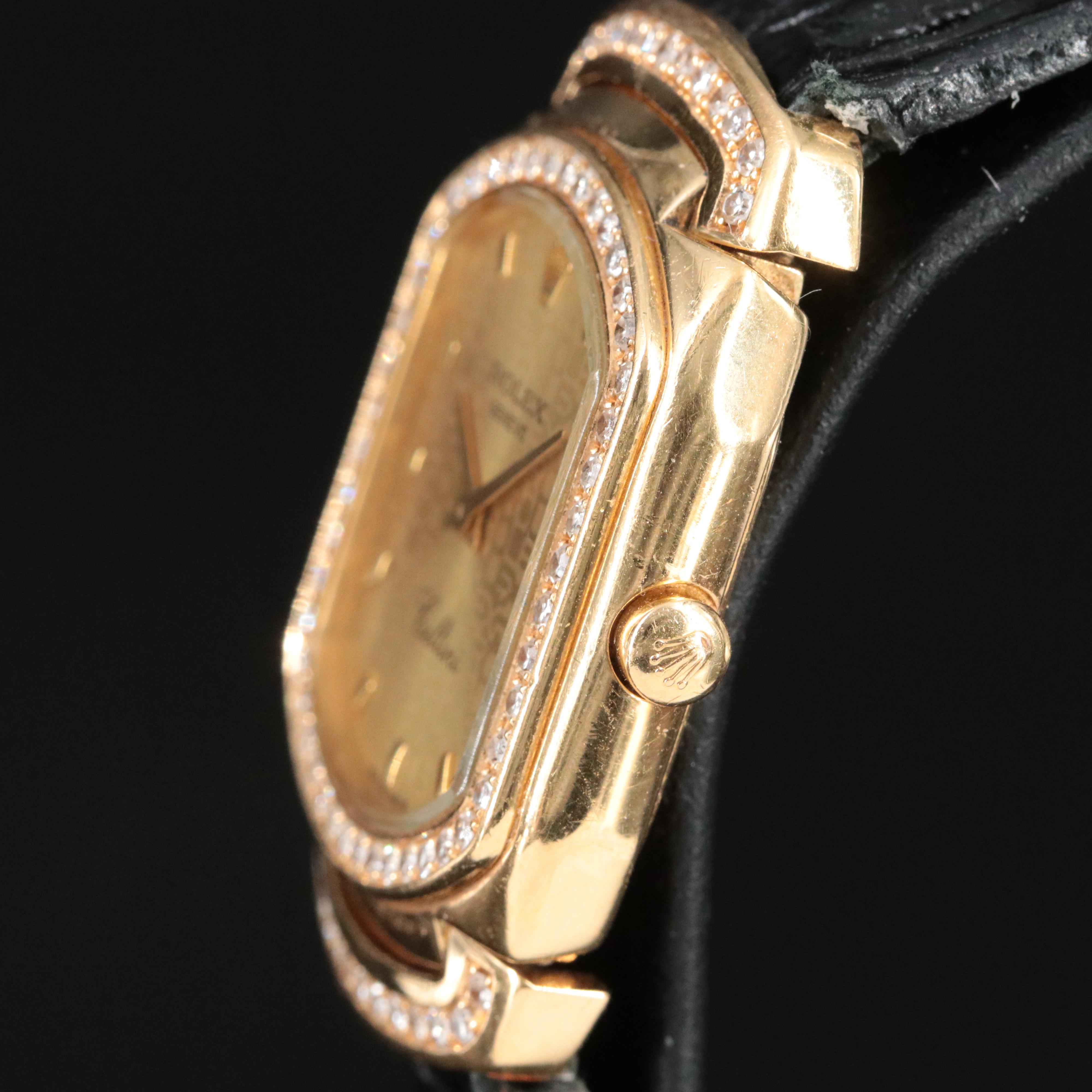1991 Rolex Cellini 6631 Custom Diamond Quartz Watch