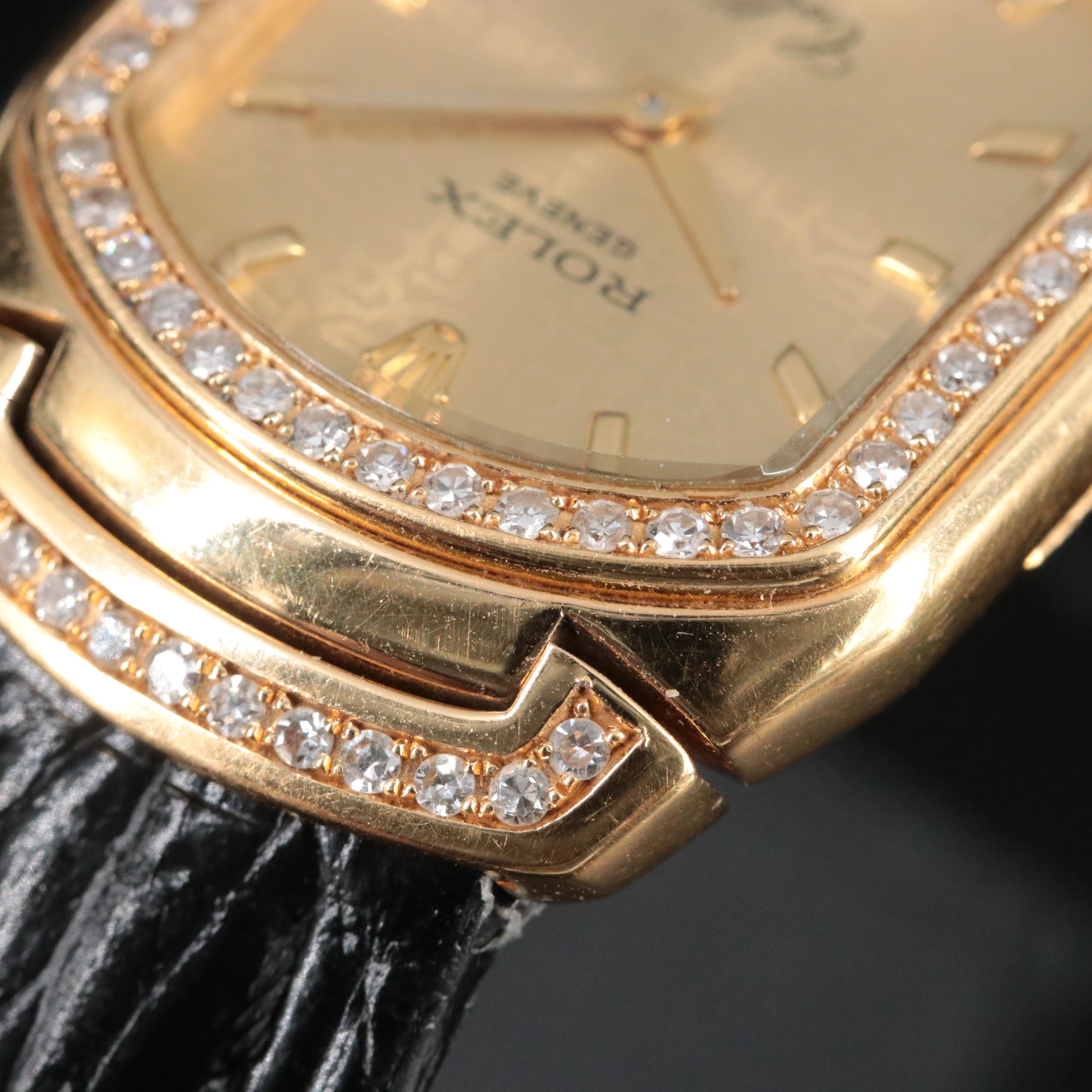 1991 Rolex Cellini 6631 Custom Diamond Quartz Watch