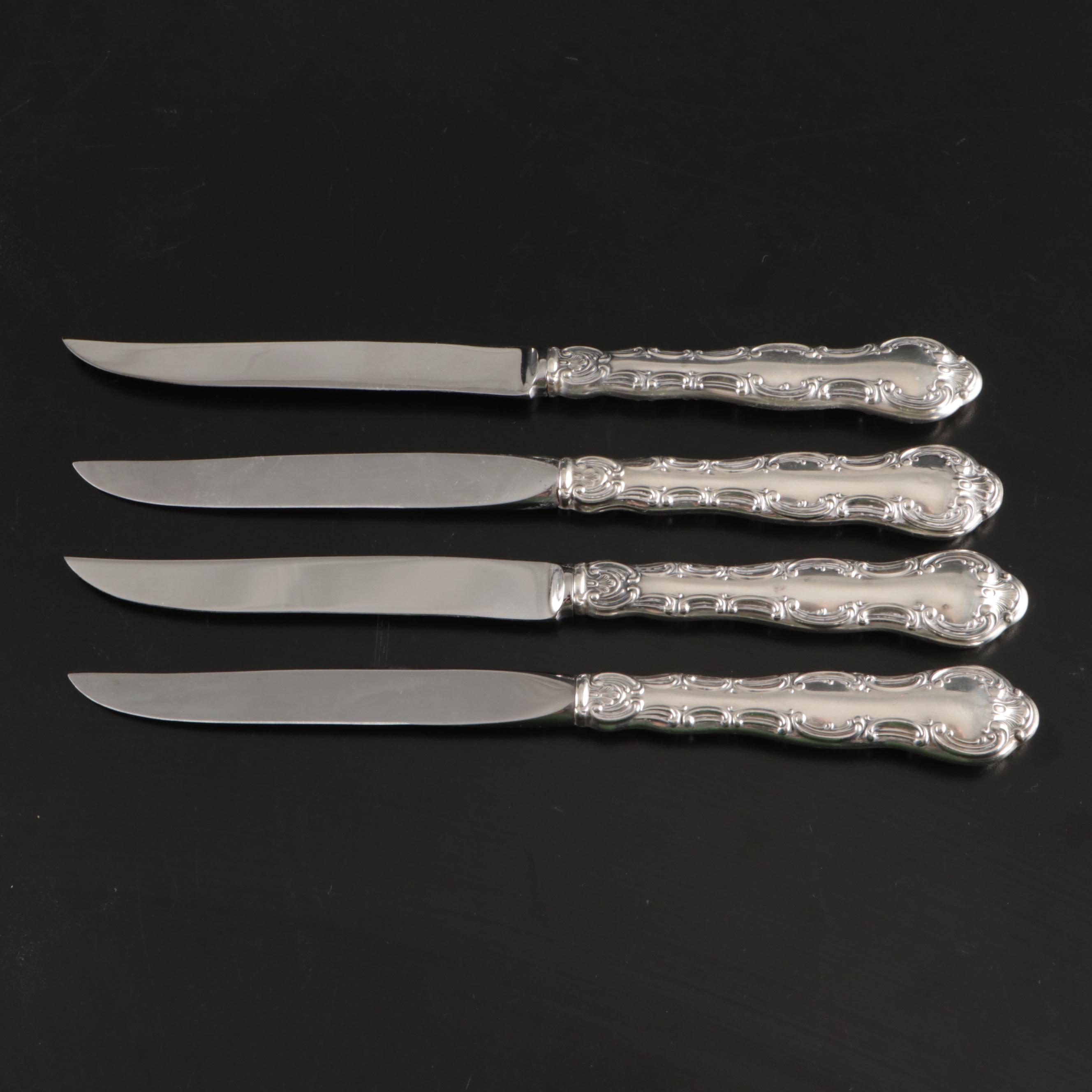 Gorham Sterling Handle Dinner Knives with Other Sterling Table Utensils