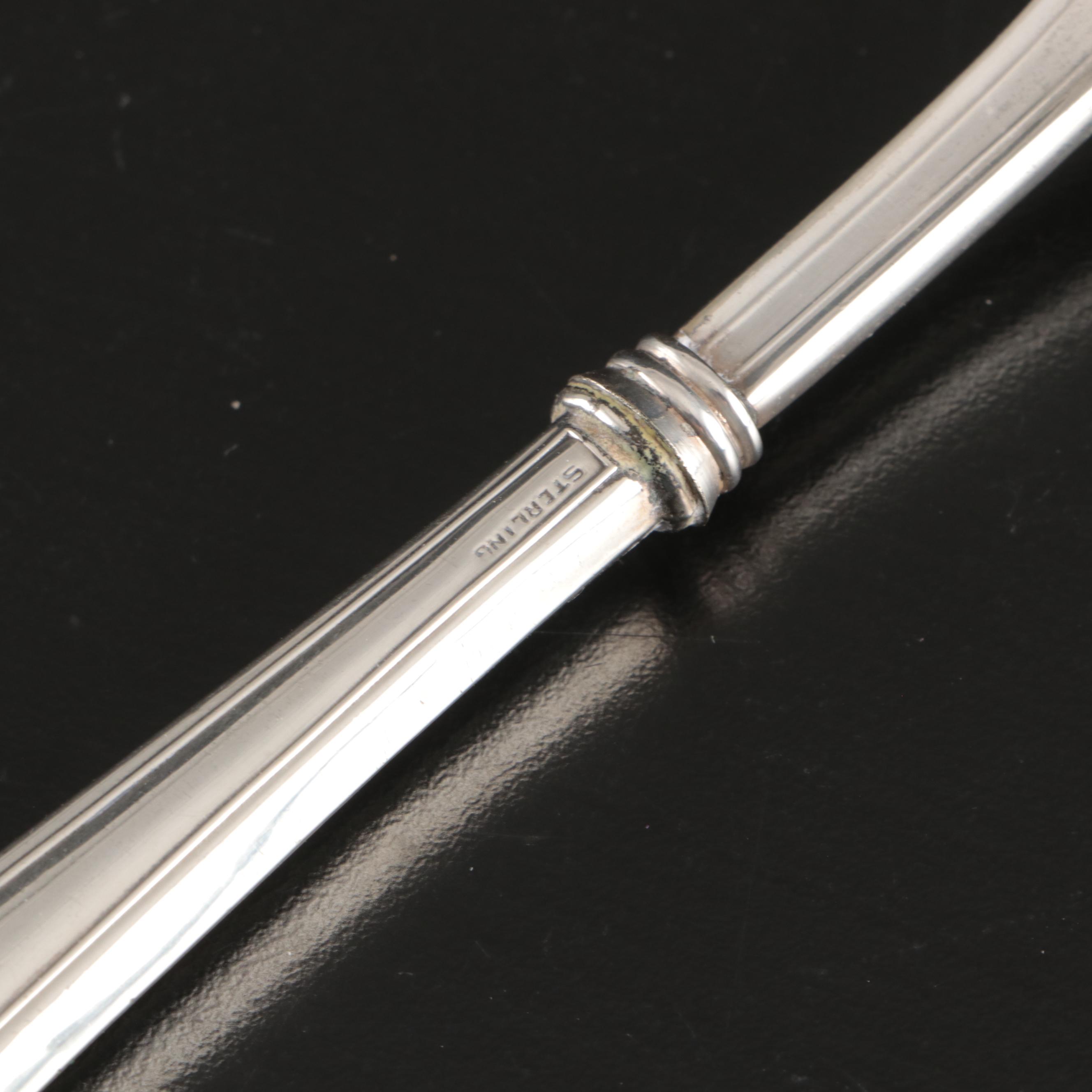 Gorham Sterling Handle Dinner Knives with Other Sterling Table Utensils