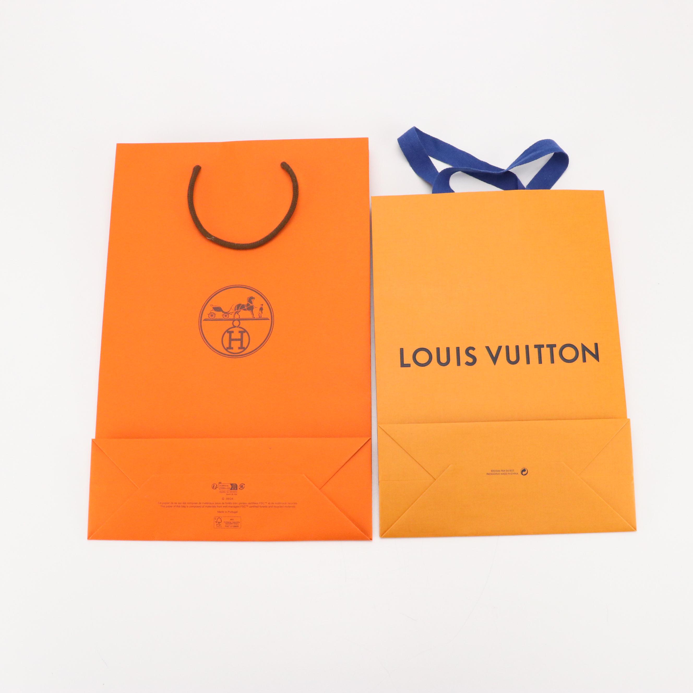 Louis Vuitton Retail Boxes, Shopping Bag & Ribbons with Hermès Retail Bag & More