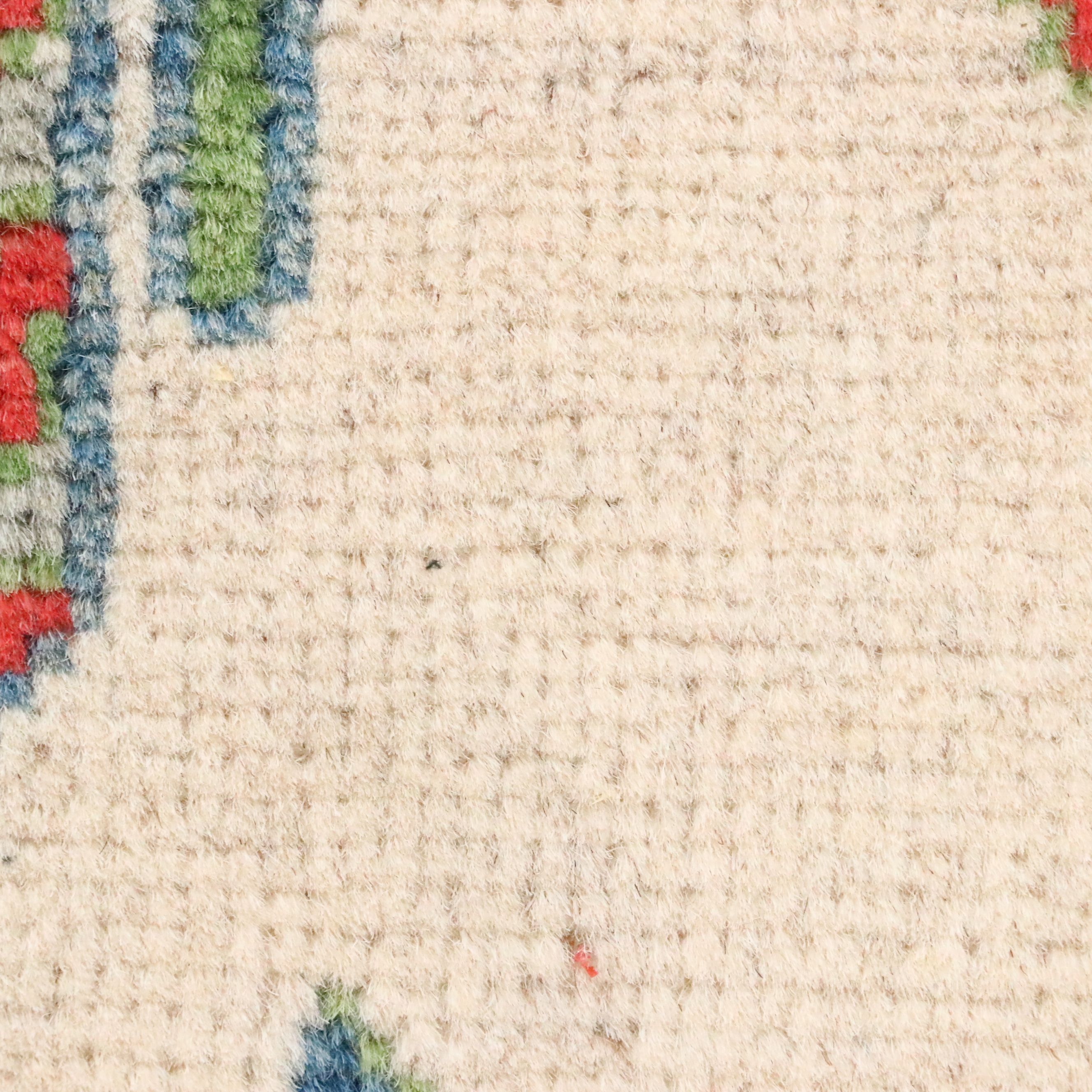 4'1 x 6' Hand-Knotted Afghan Pictorial War Area Rug