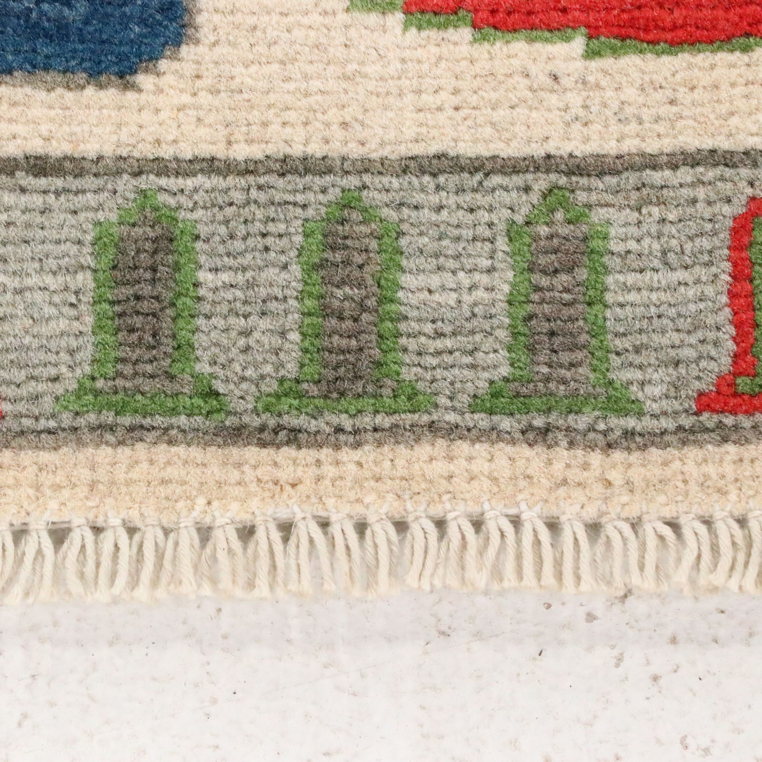 4'1 x 6' Hand-Knotted Afghan Pictorial War Area Rug