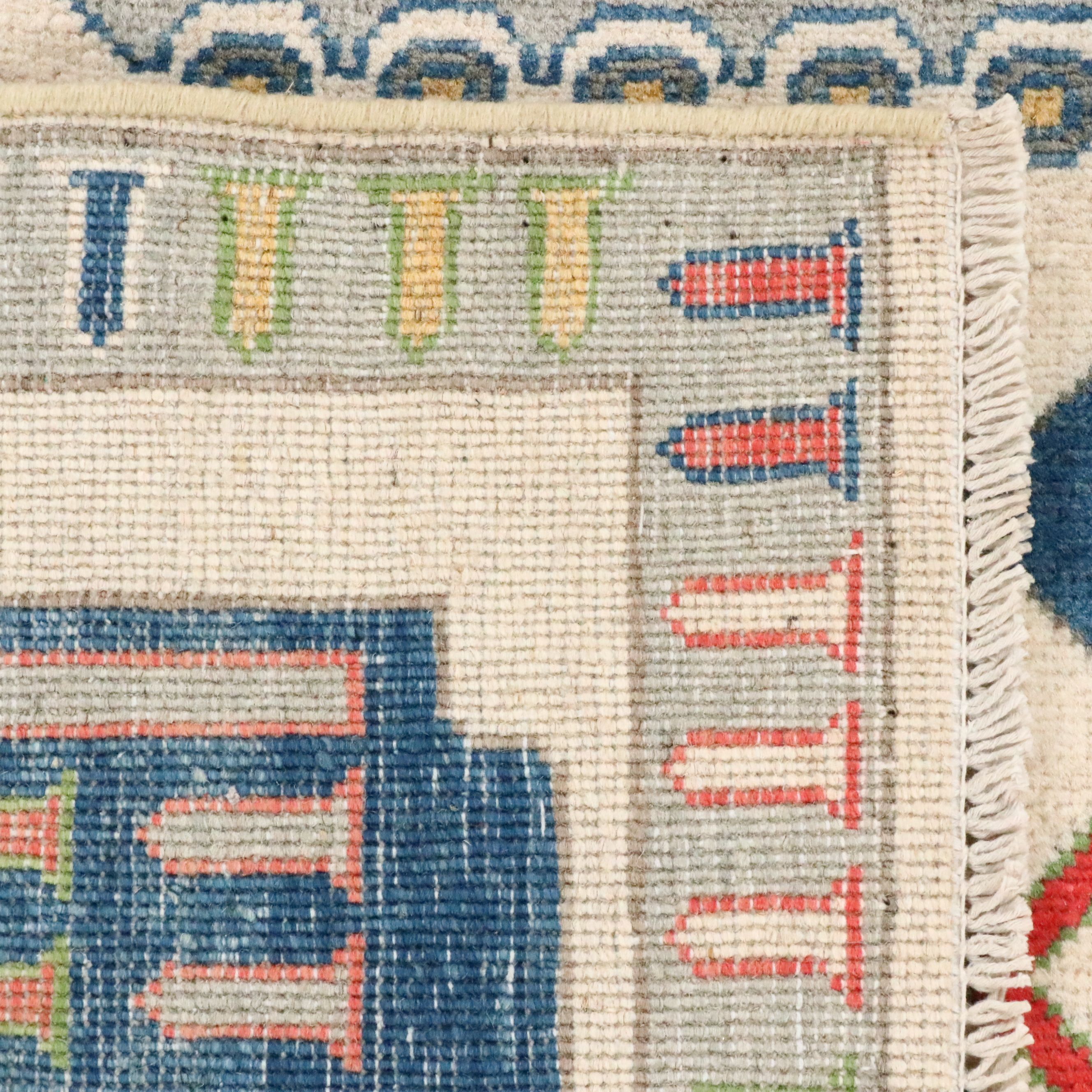 4'1 x 6' Hand-Knotted Afghan Pictorial War Area Rug