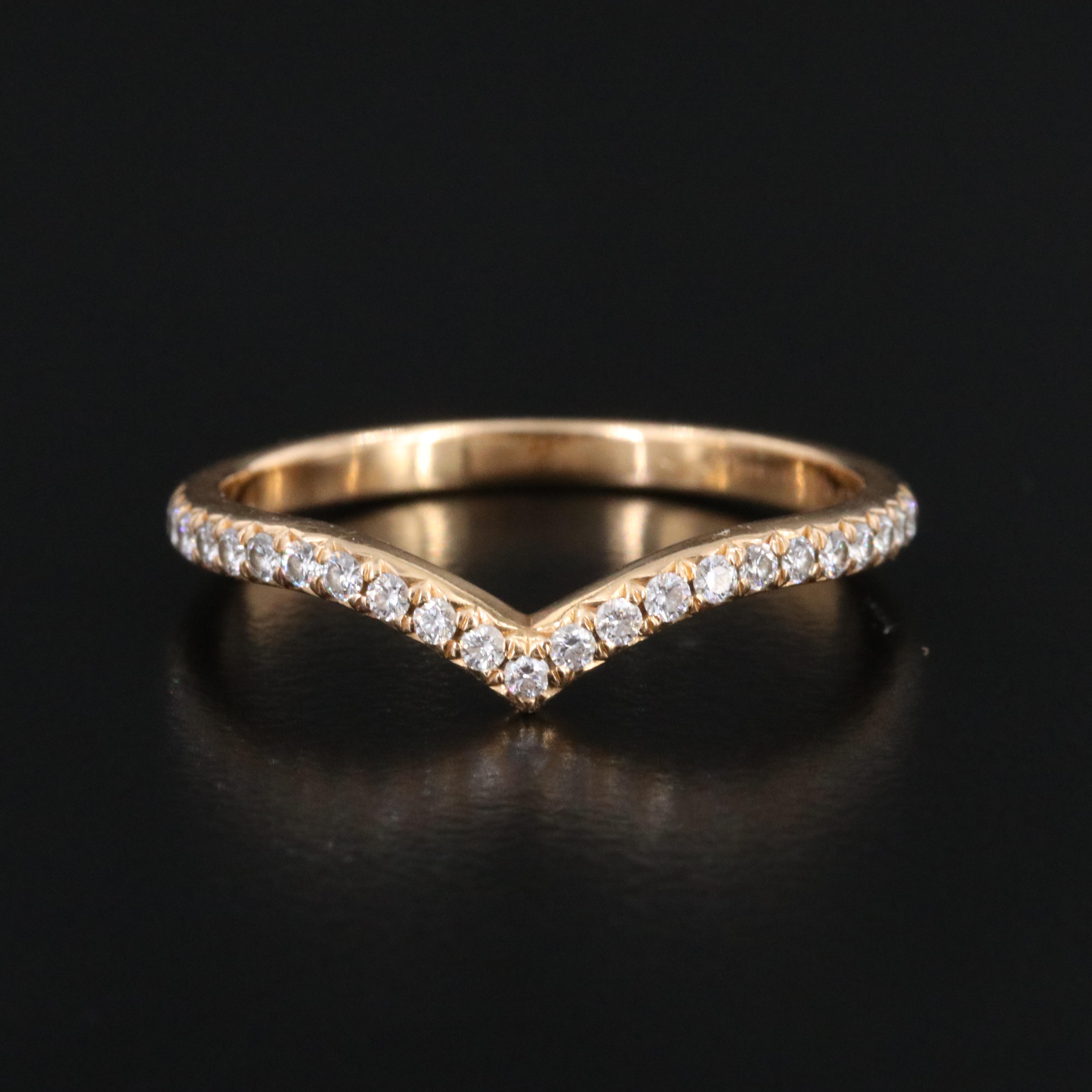 Tiffany & Co. Soleste 18K Rose Gold and Diamond V Band