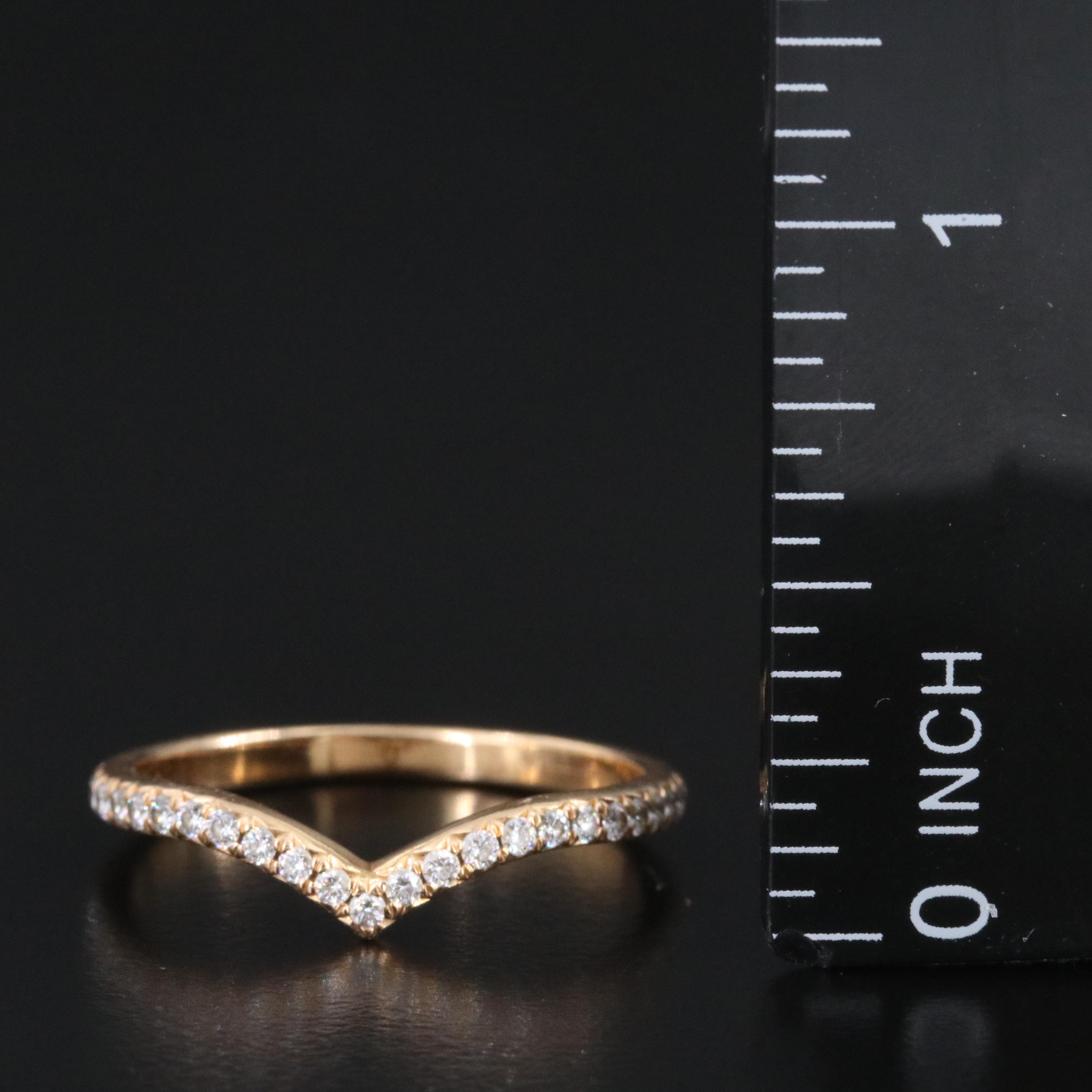 Tiffany & Co. Soleste 18K Rose Gold and Diamond V Band