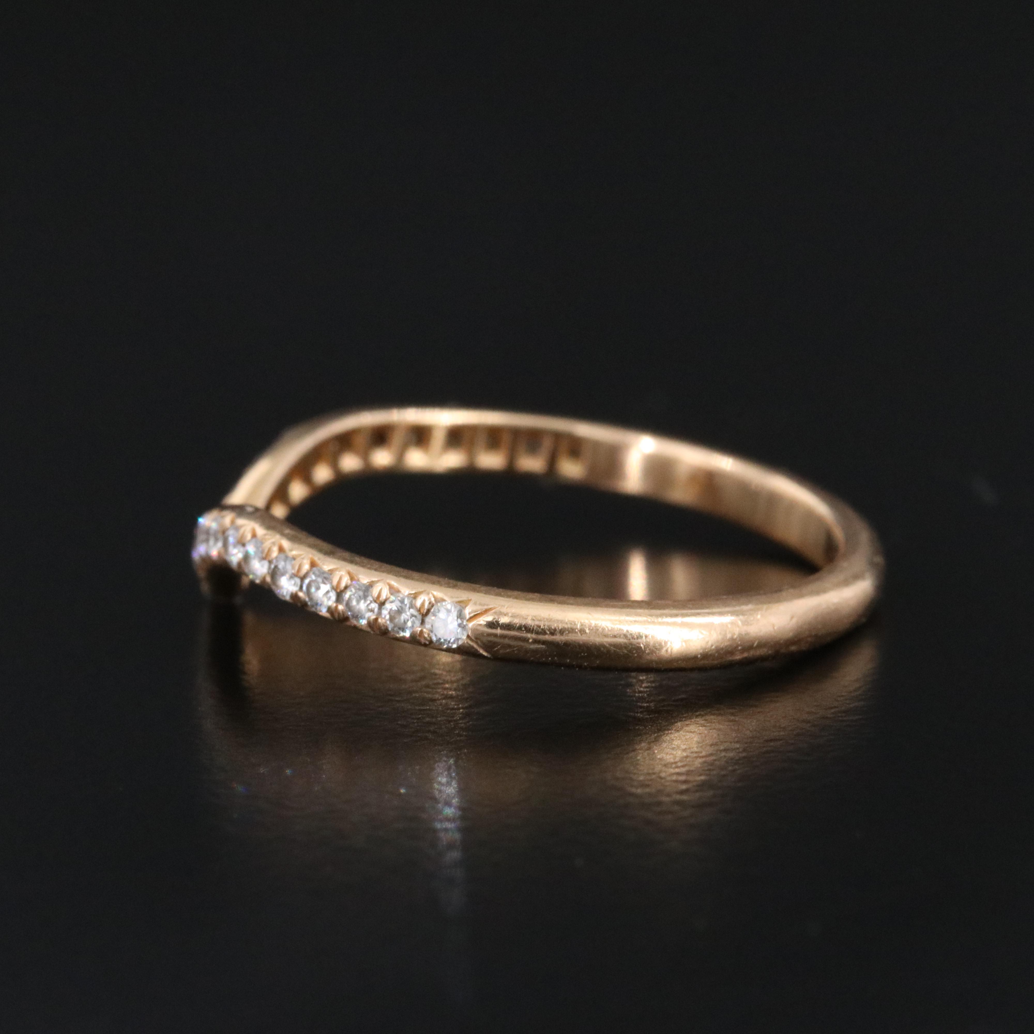 Tiffany & Co. Soleste 18K Rose Gold and Diamond V Band