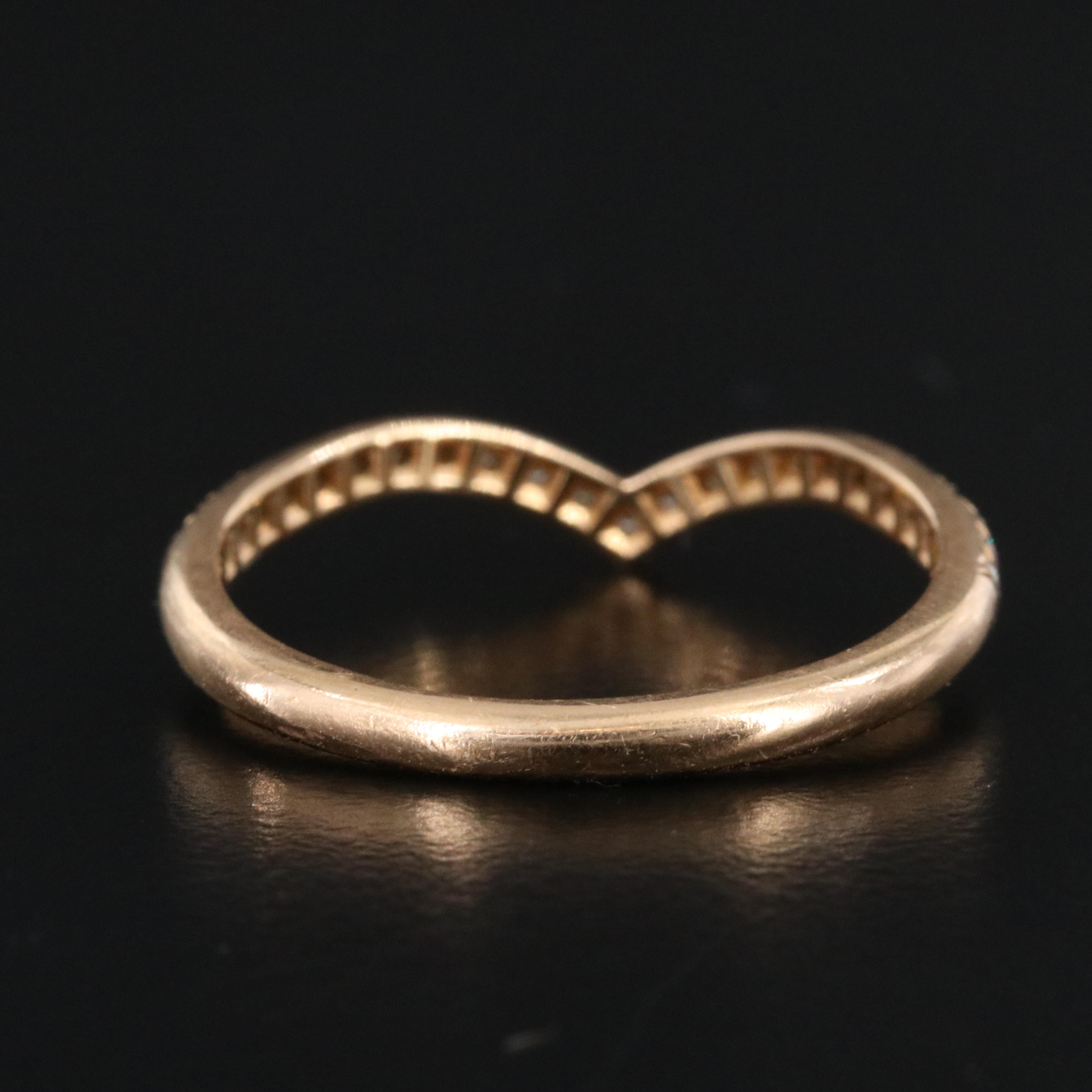 Tiffany & Co. Soleste 18K Rose Gold and Diamond V Band