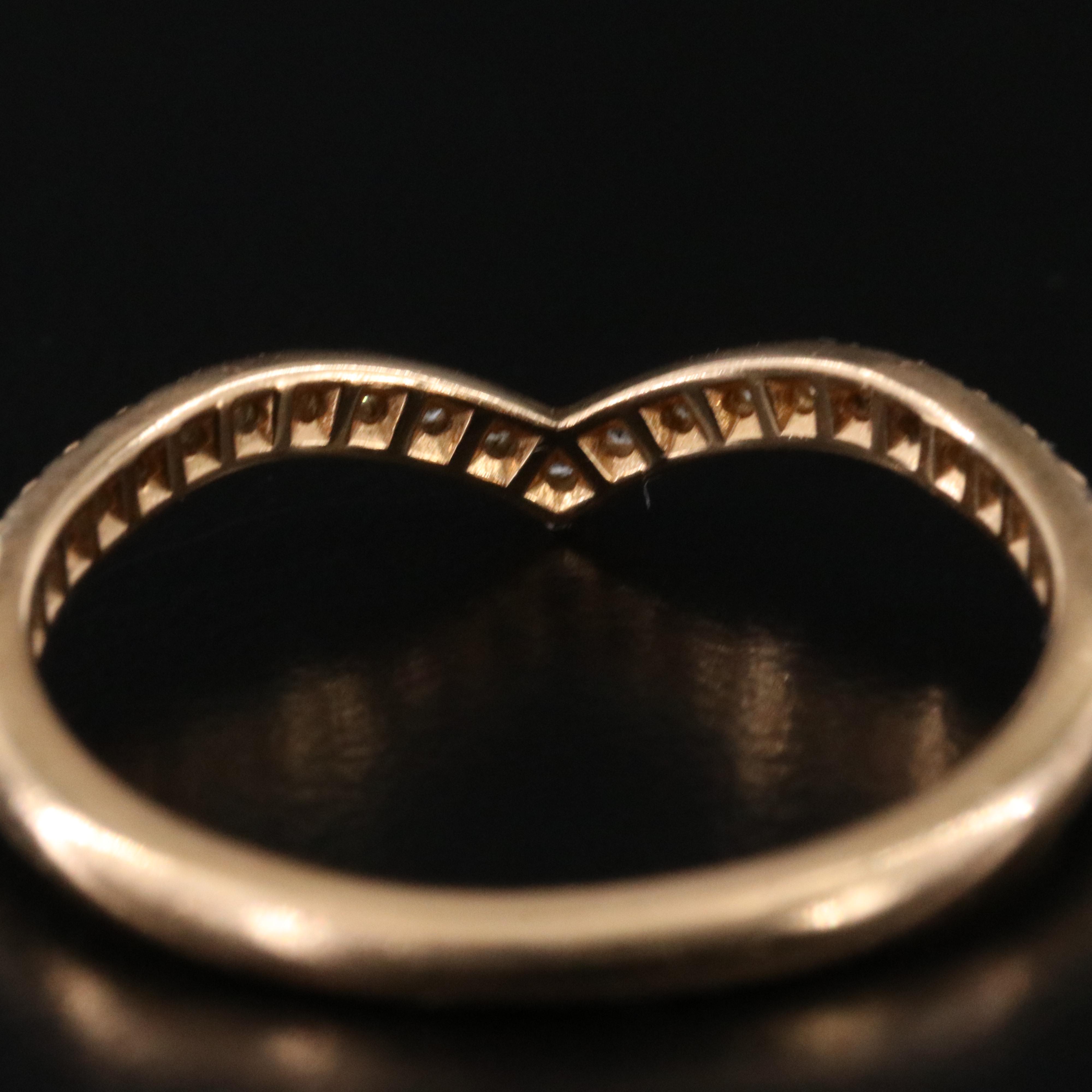 Tiffany & Co. Soleste 18K Rose Gold and Diamond V Band