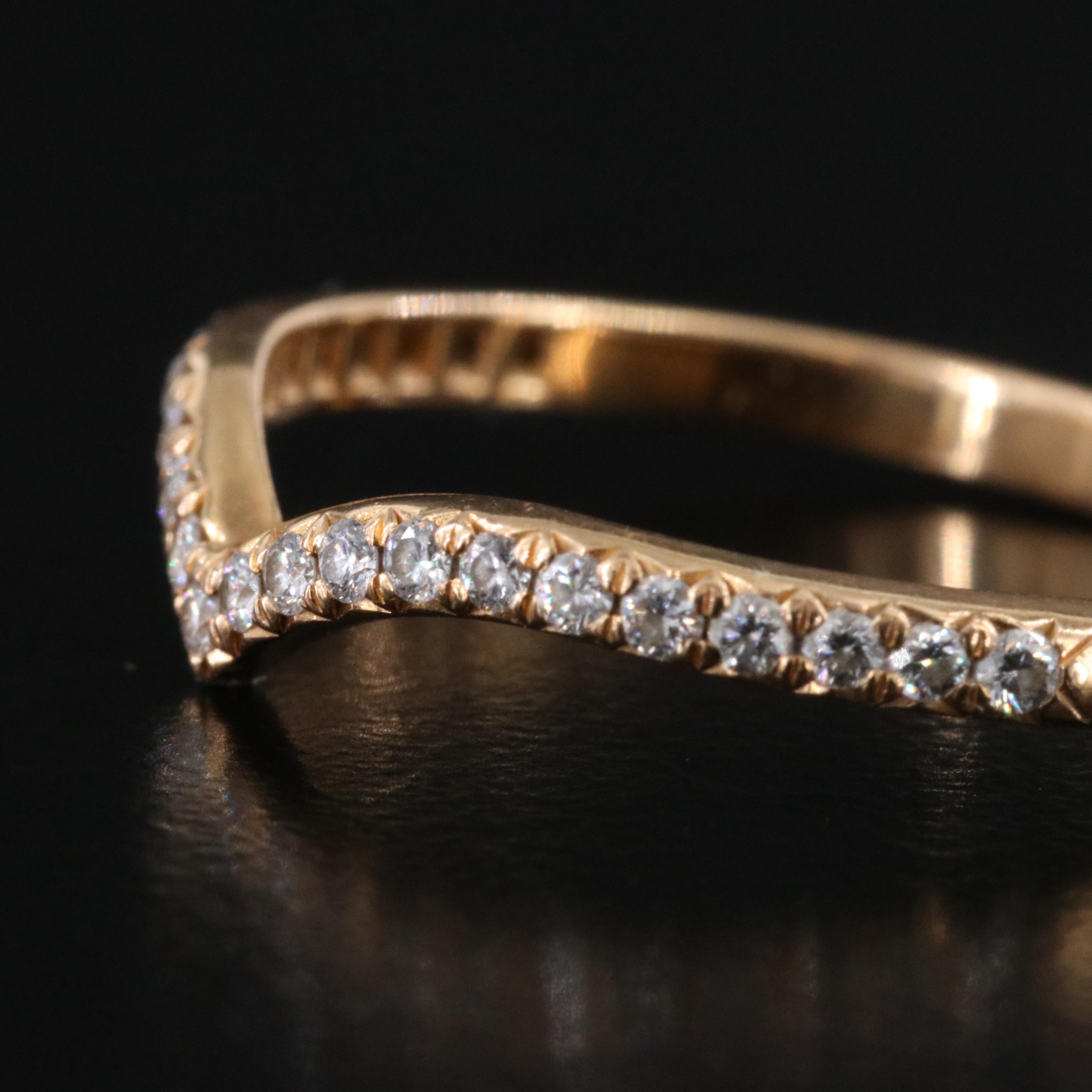 Tiffany & Co. Soleste 18K Rose Gold and Diamond V Band