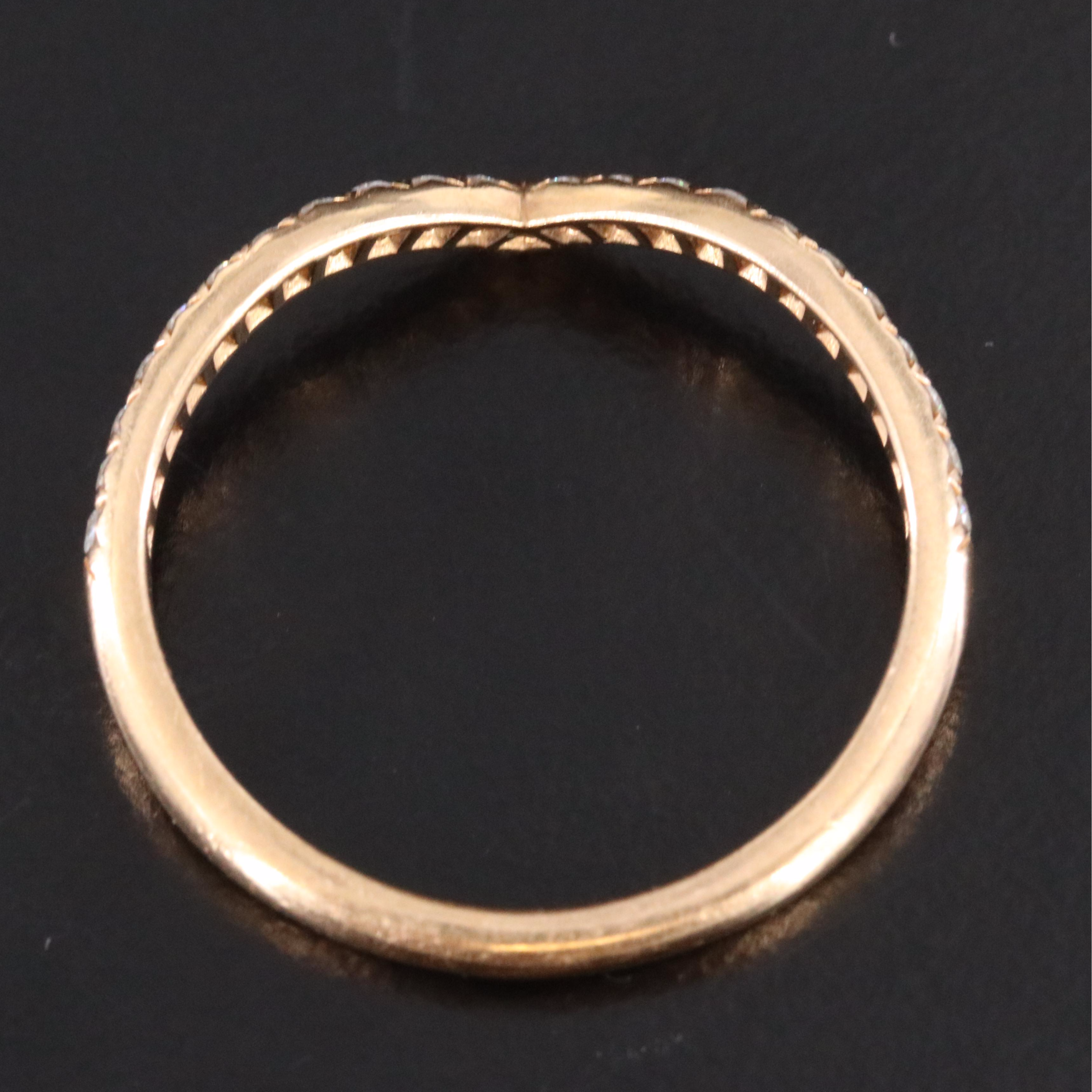 Tiffany & Co. Soleste 18K Rose Gold and Diamond V Band