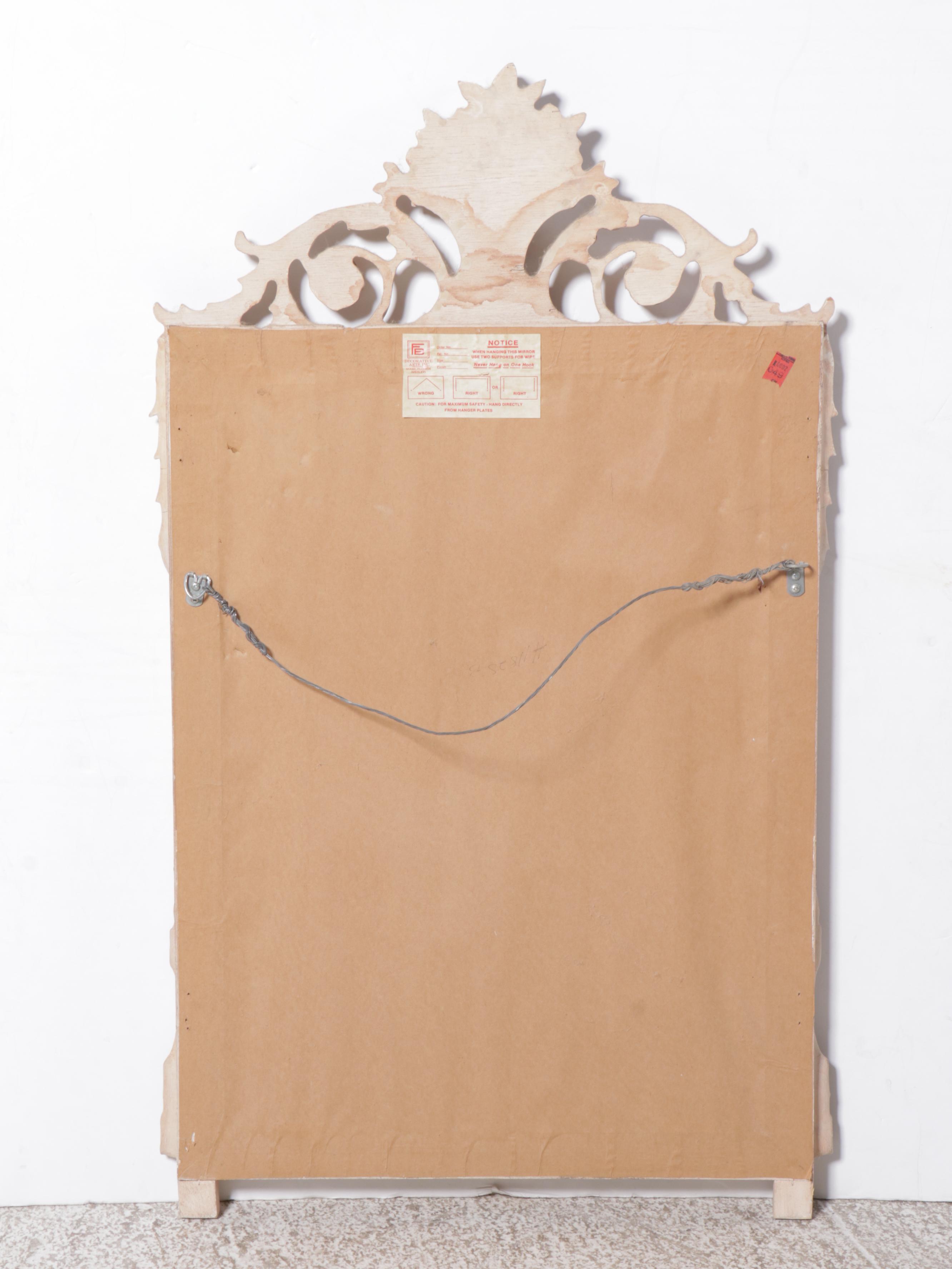 Friedman Brothers Gustavian Style Distressed Wood Wall Mirror, Late 20th Century