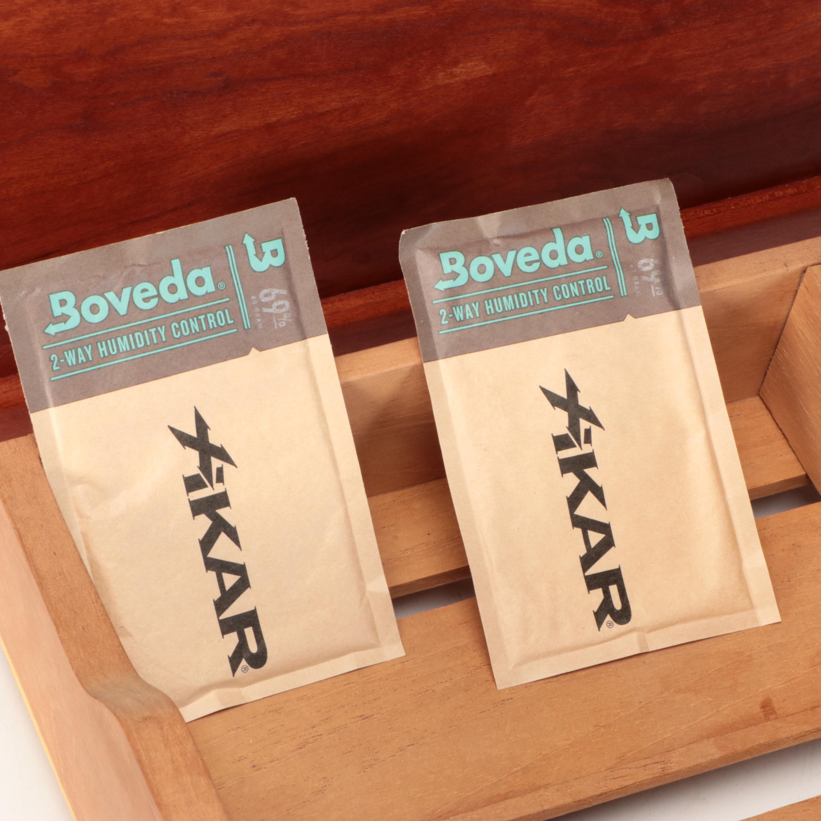 Mahogany Finish and Cedar Humidor Chest with Boveda Humidity Controllers