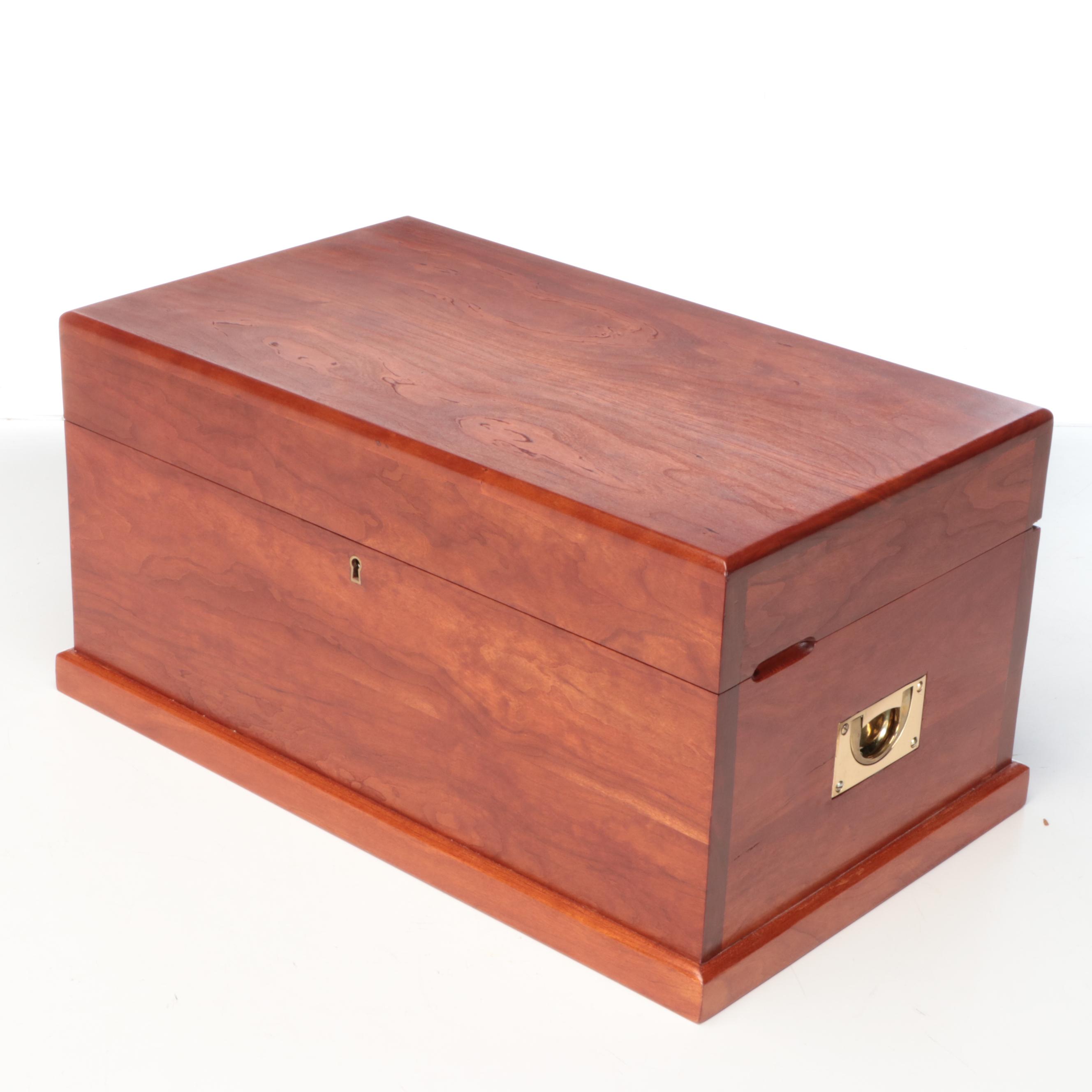 Mahogany Finish and Cedar Humidor Chest with Boveda Humidity Controllers