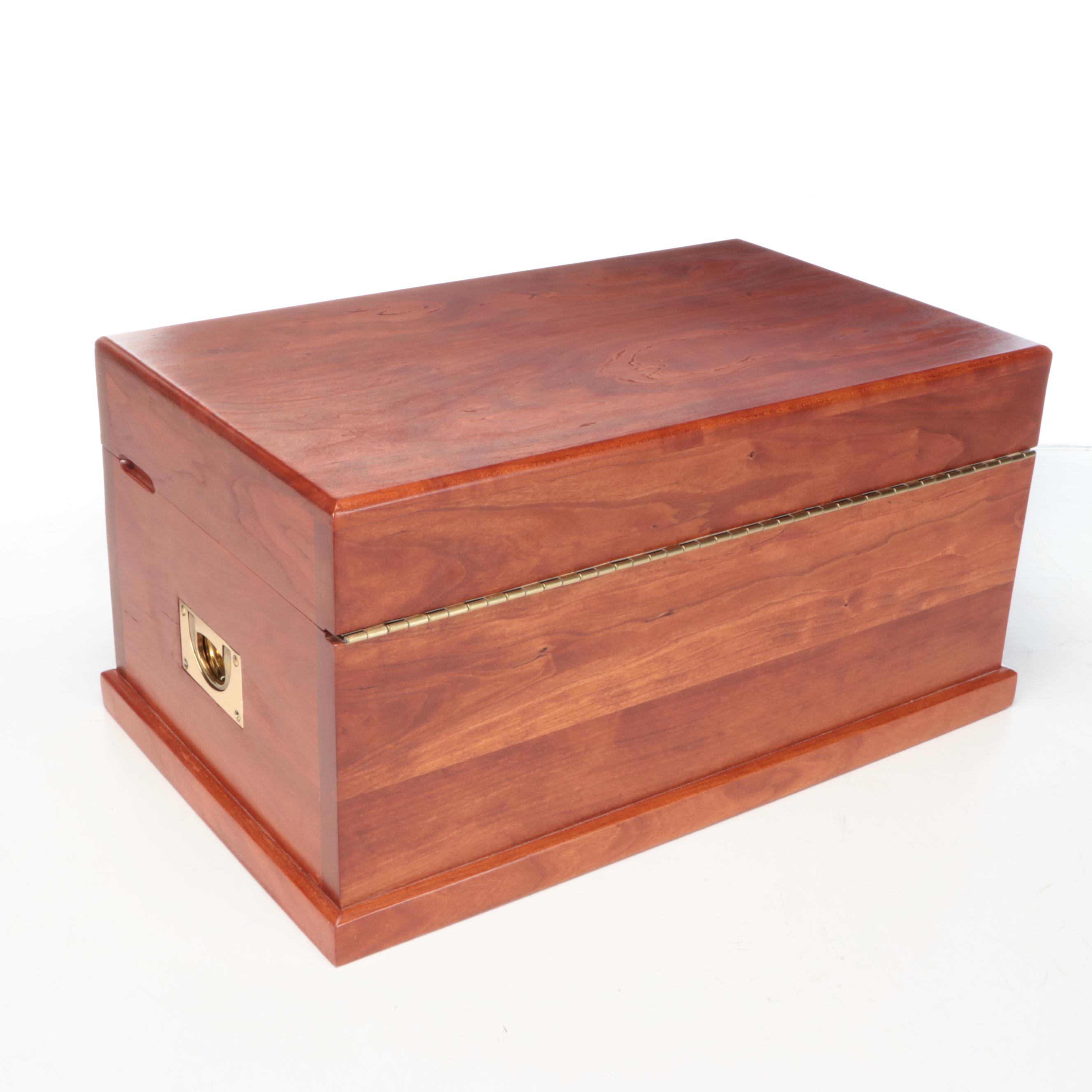 Mahogany Finish and Cedar Humidor Chest with Boveda Humidity Controllers