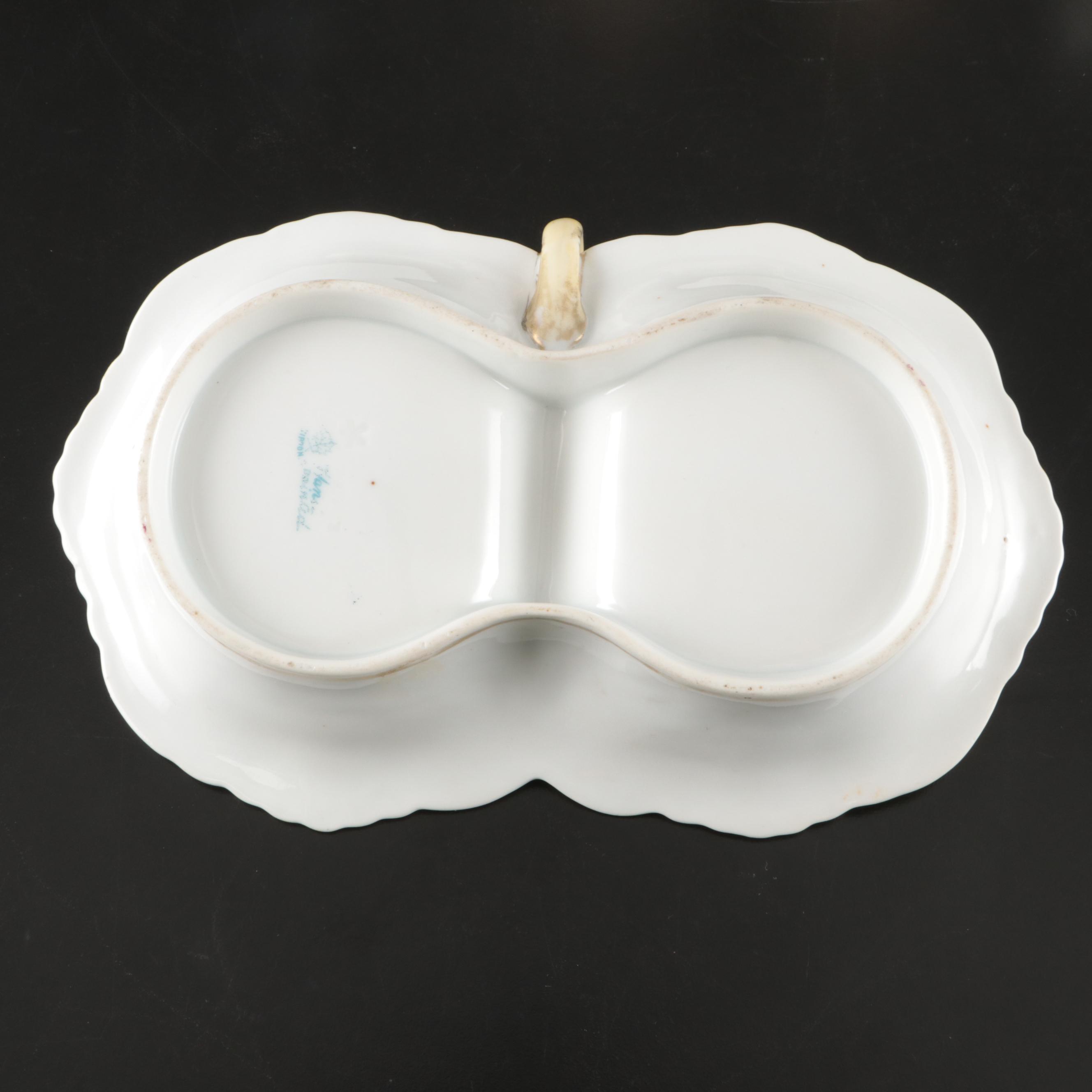 Belleek and Japanese Hand-Painted Berry Bowls with Other Ceramic Serveware