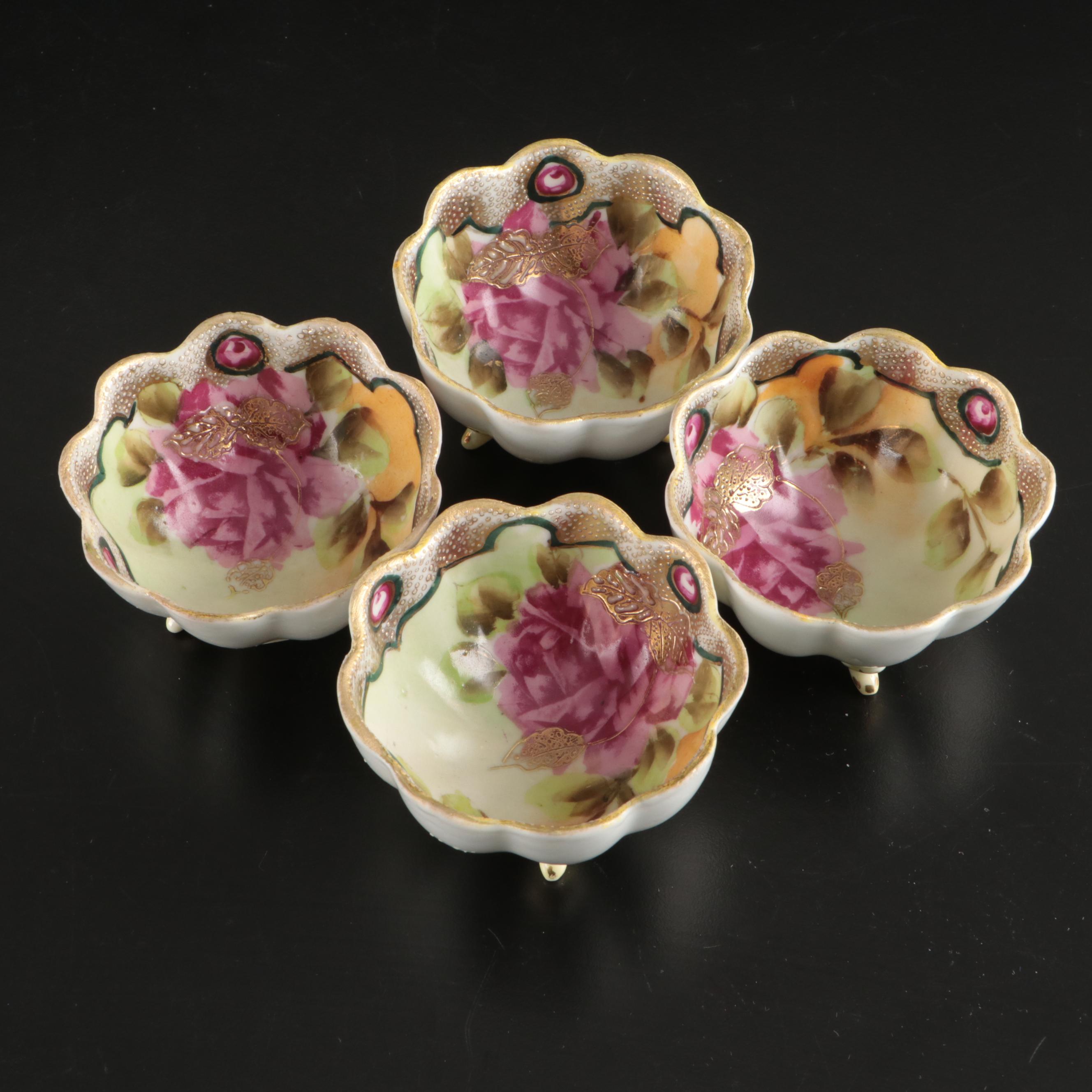 Belleek and Japanese Hand-Painted Berry Bowls with Other Ceramic Serveware