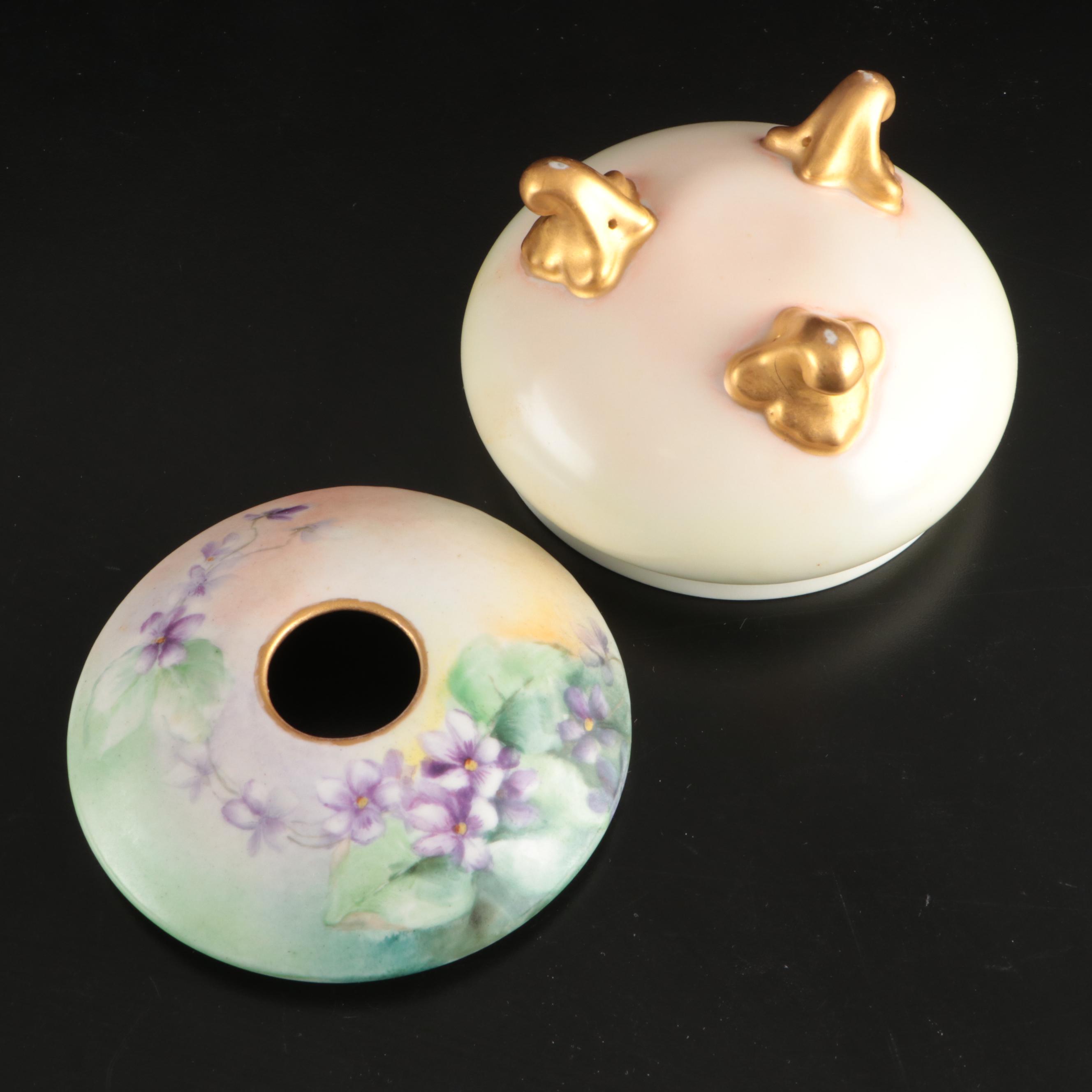 Belleek and Japanese Hand-Painted Berry Bowls with Other Ceramic Serveware