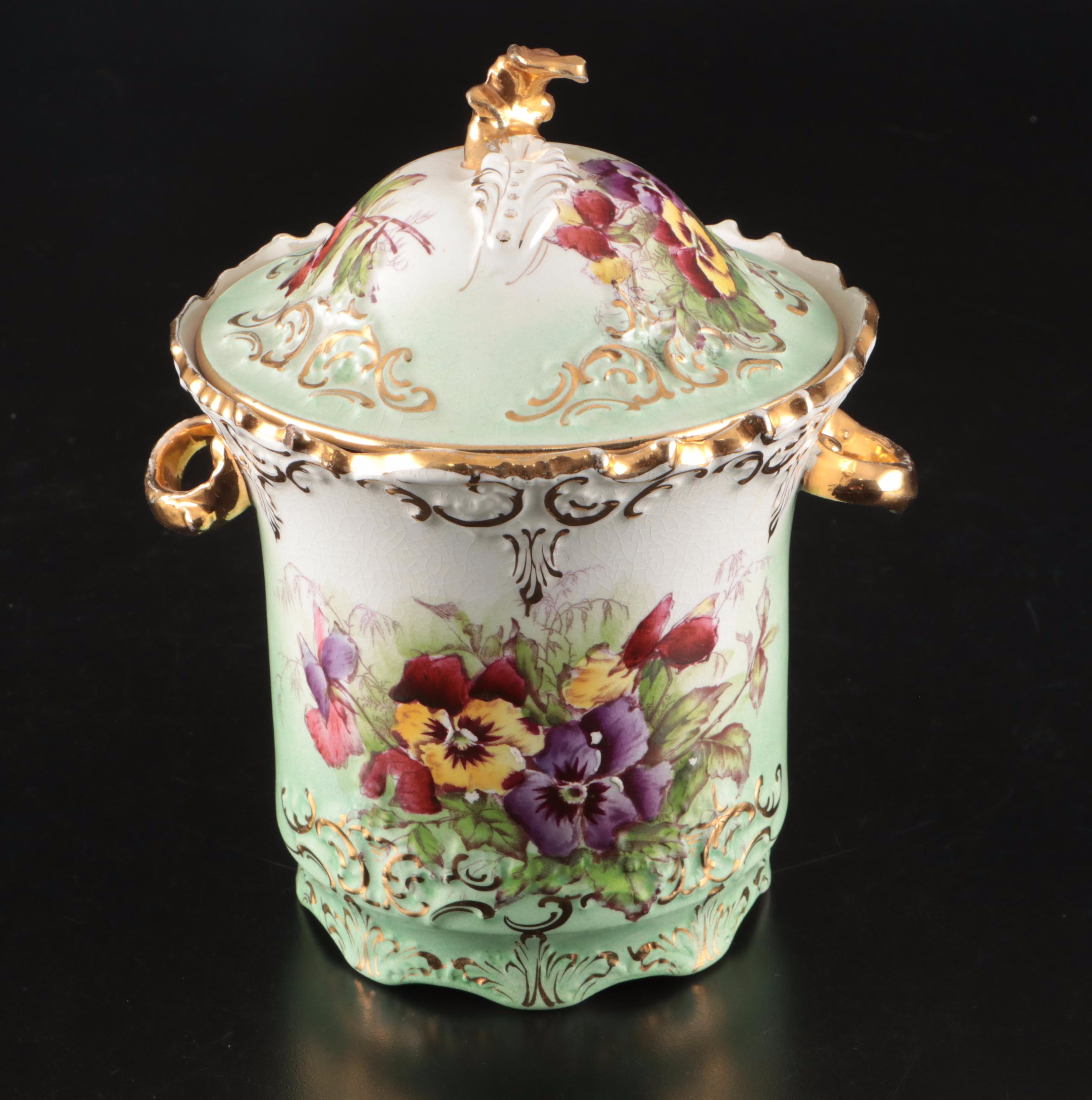 Belleek and Japanese Hand-Painted Berry Bowls with Other Ceramic Serveware