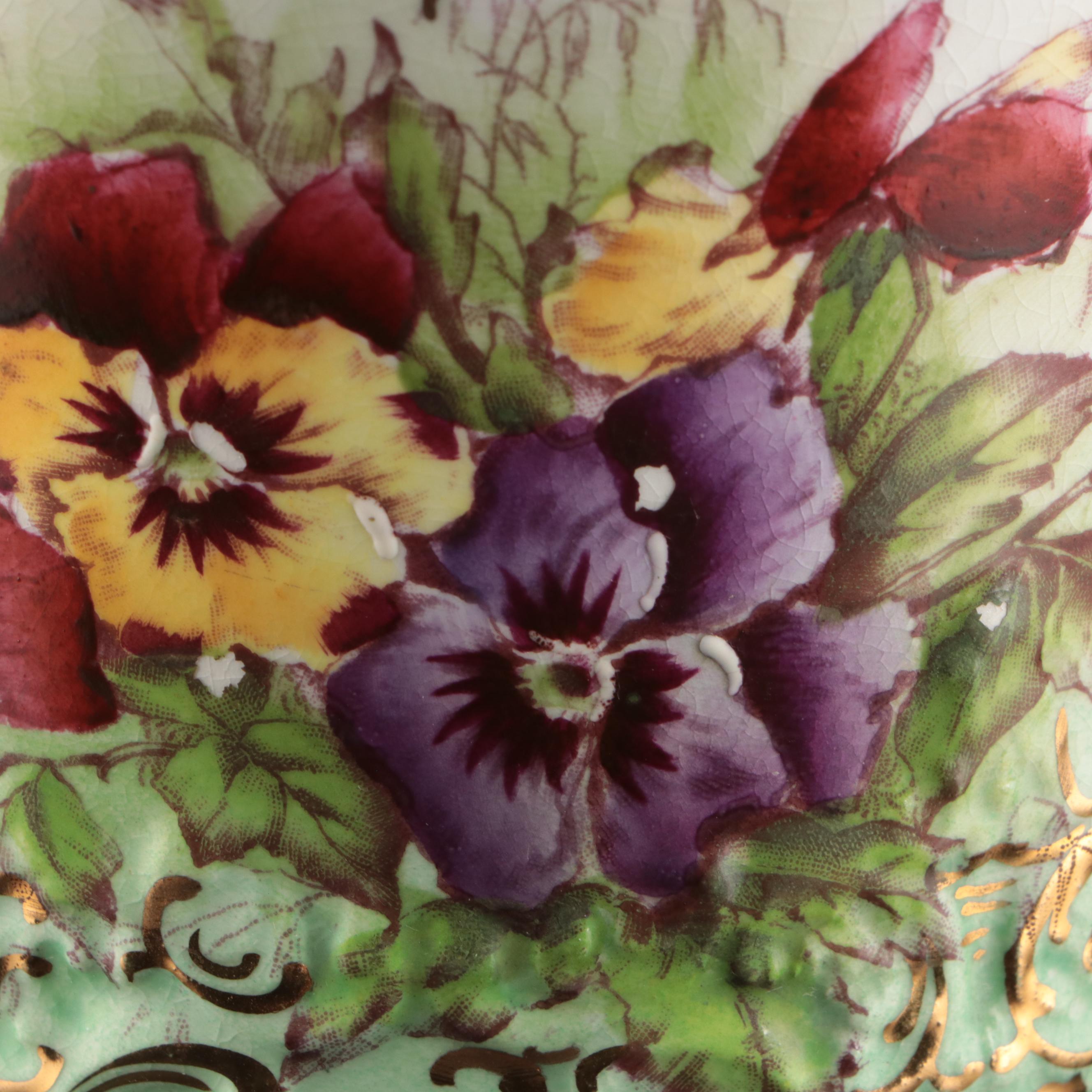 Belleek and Japanese Hand-Painted Berry Bowls with Other Ceramic Serveware