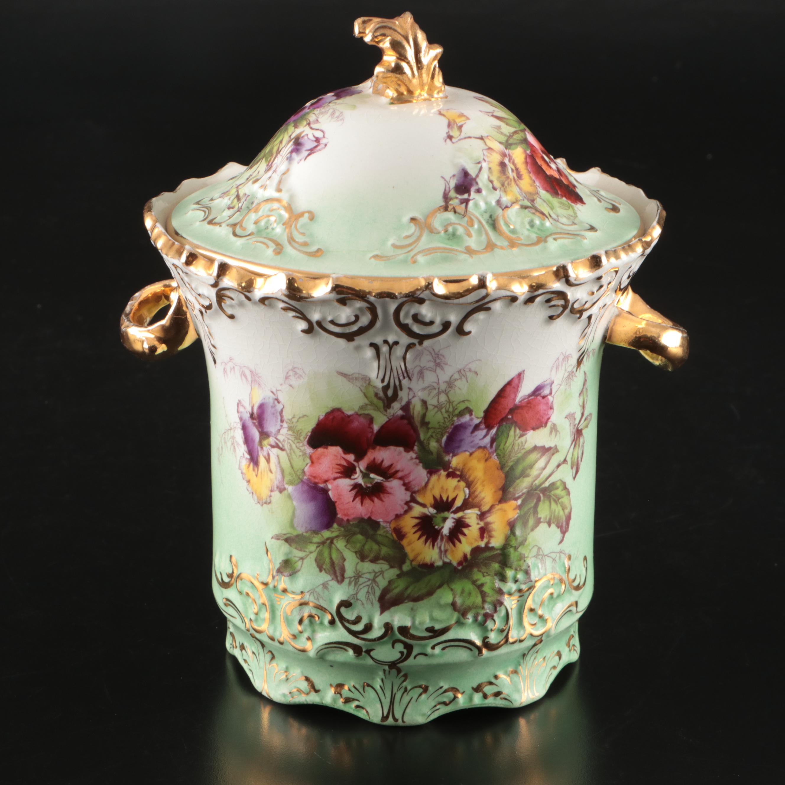 Belleek and Japanese Hand-Painted Berry Bowls with Other Ceramic Serveware